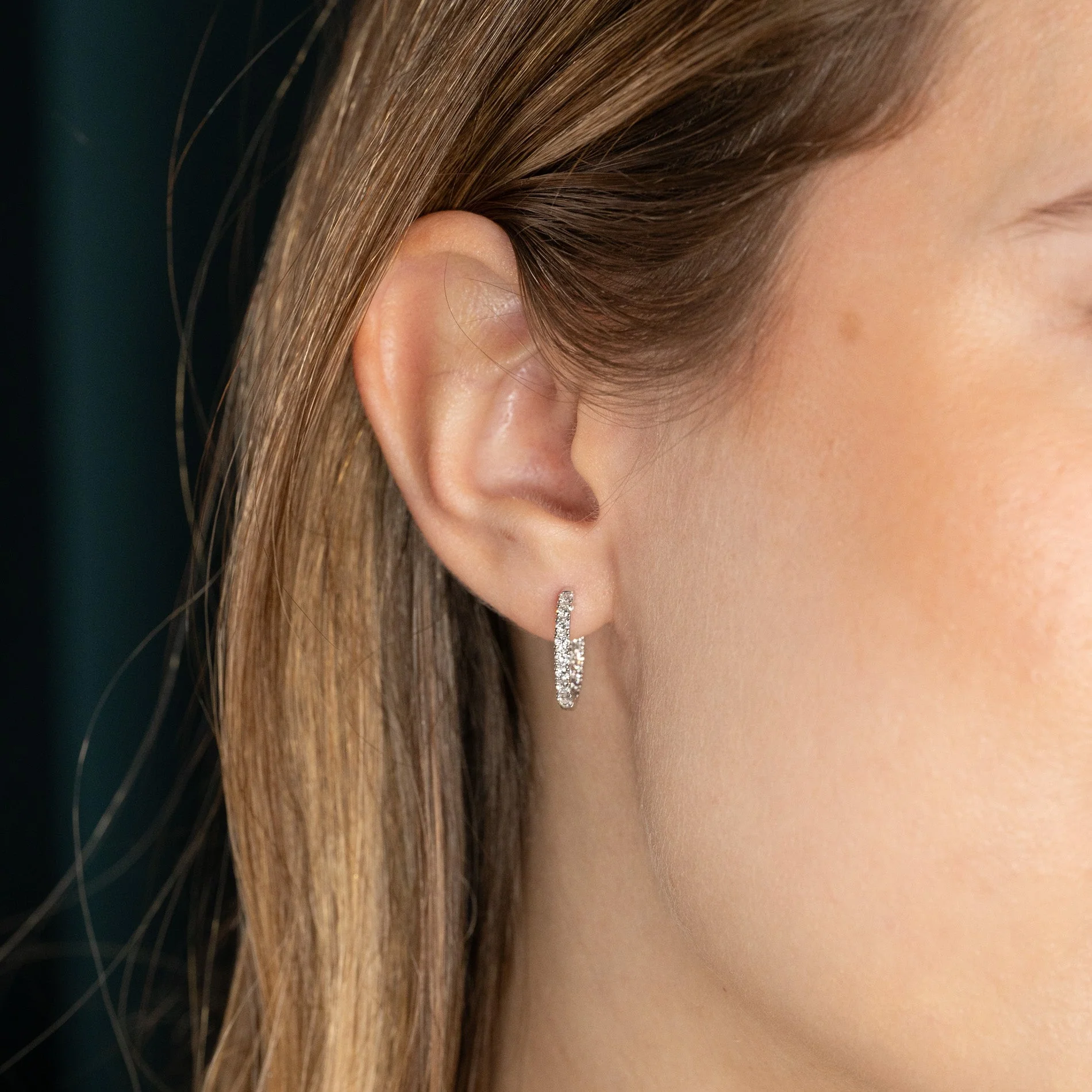DOUBLE SET LAB-DIAMOND CREOL EARRING - 0.8ct - WG - Image 3