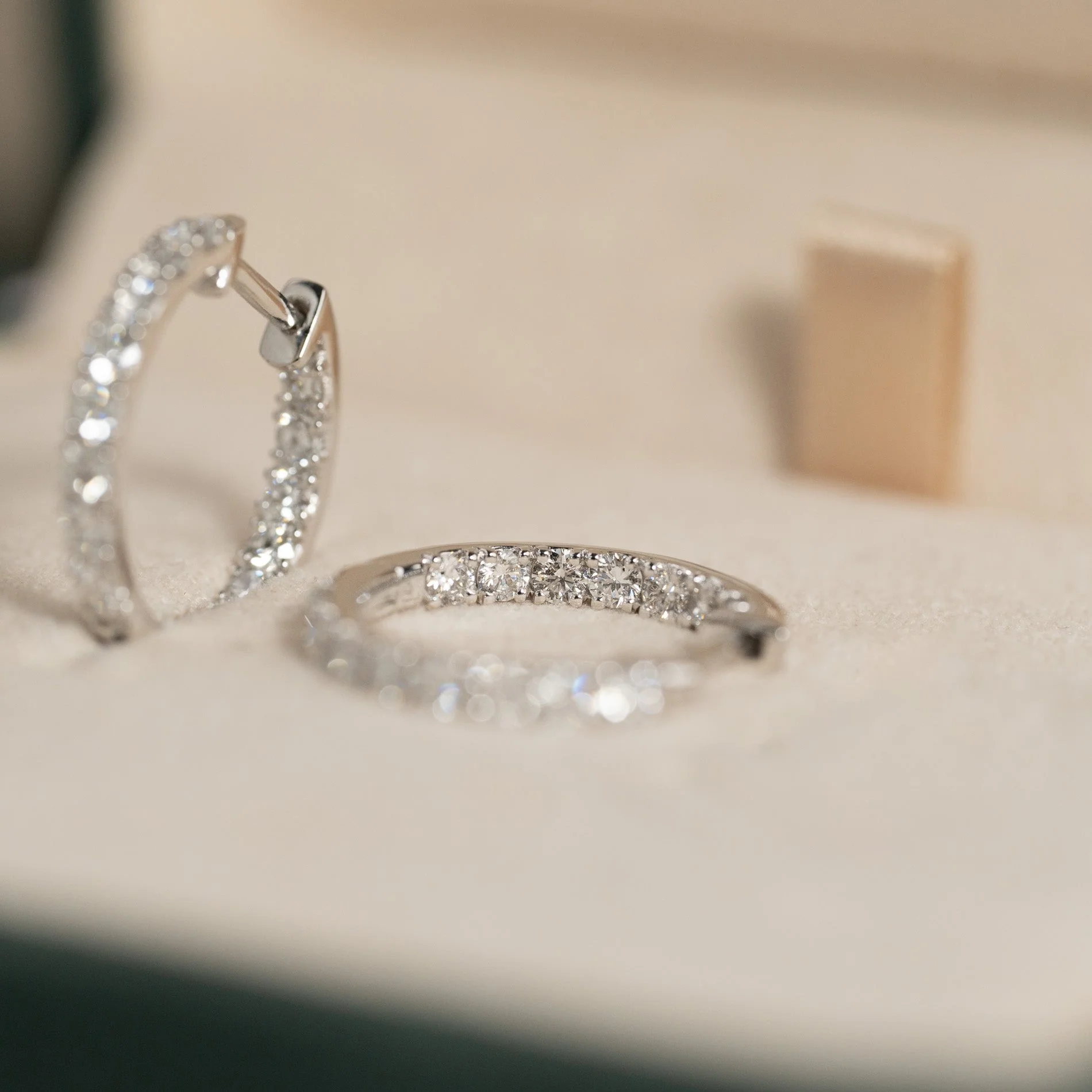 DOUBLE SET LAB-DIAMOND CREOL EARRING - 0.8ct - WG - Image 8