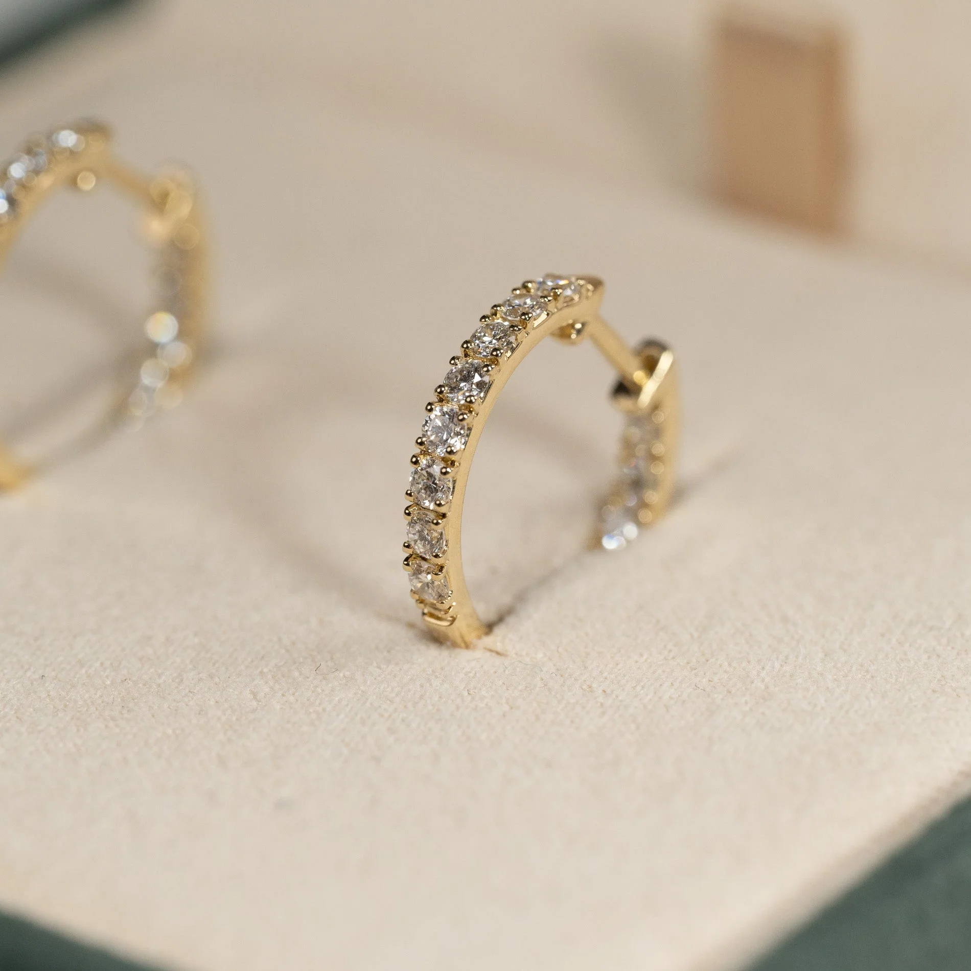 DOUBLE SET LAB-DIAMOND CREOL EARRING - 0.8ct - YG - Image 4