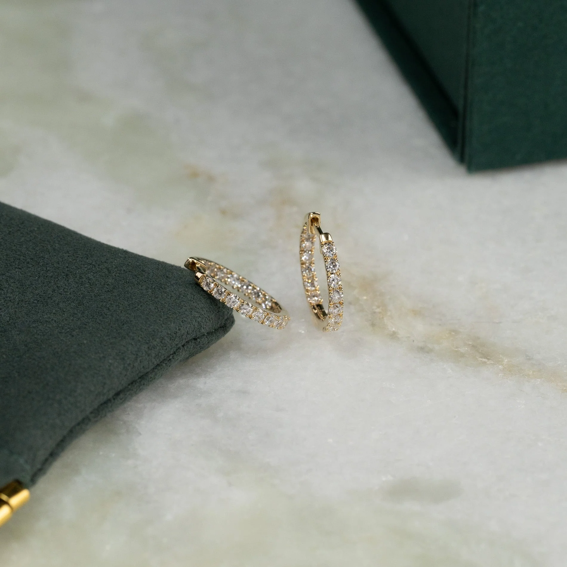 DOUBLE SET LAB-DIAMOND CREOL EARRING - 0.8ct - YG - Image 6