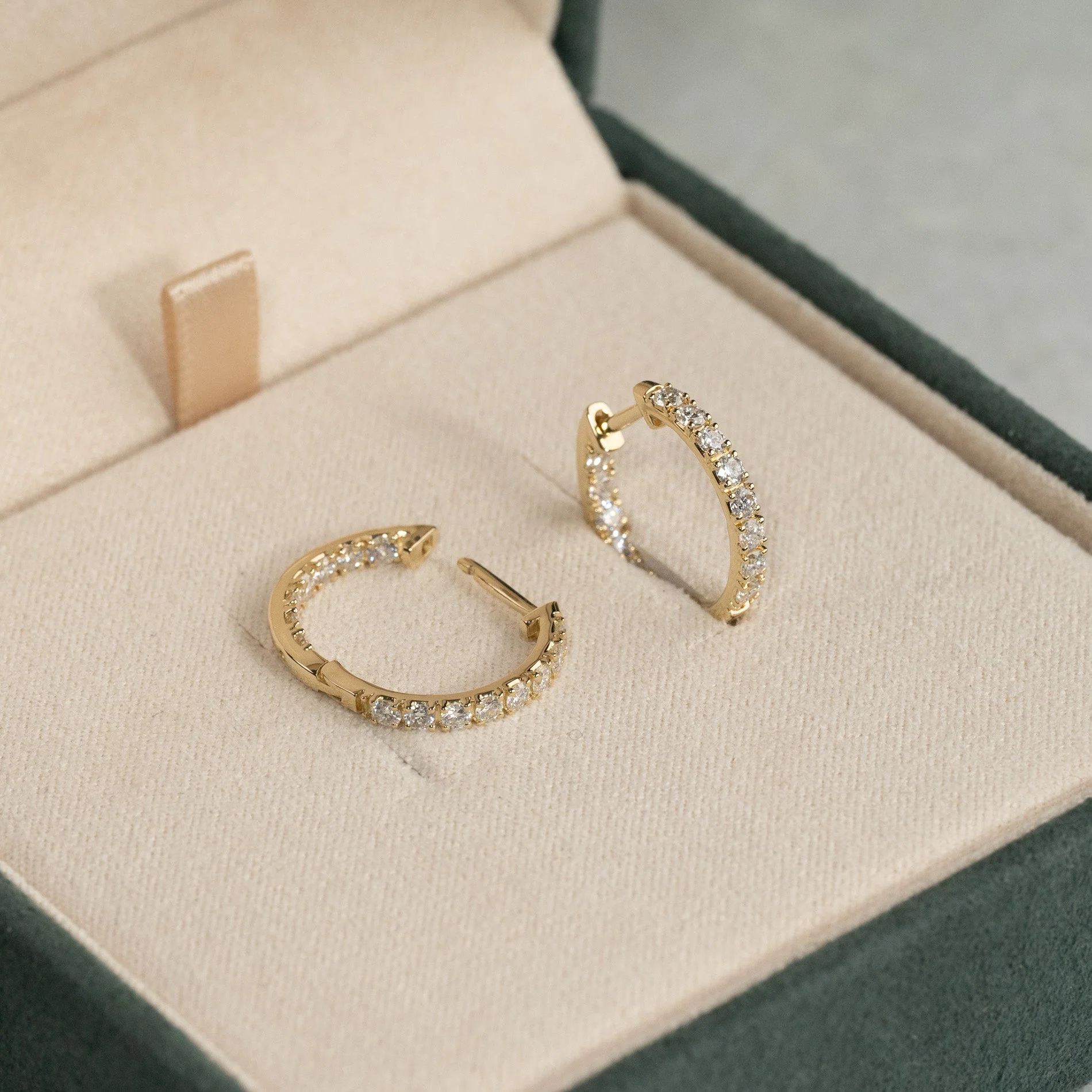 DOUBLE SET LAB-DIAMOND CREOL EARRING - 0.8ct - YG - Image 7