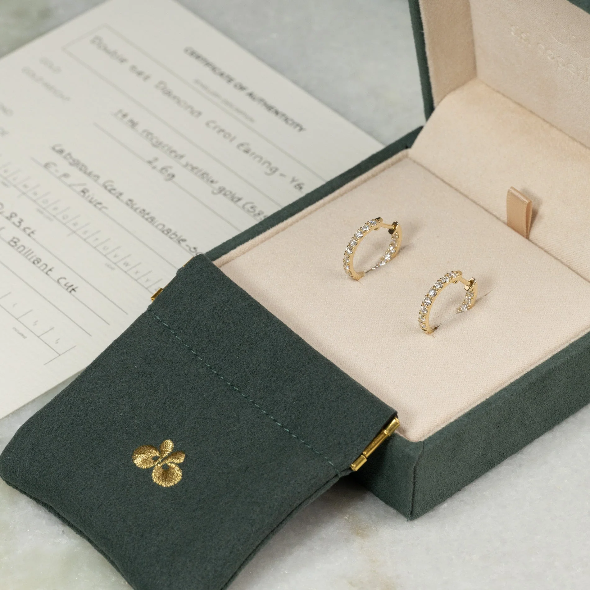 DOUBLE SET LAB-DIAMOND CREOL EARRING - 0.8ct - YG - Image 8