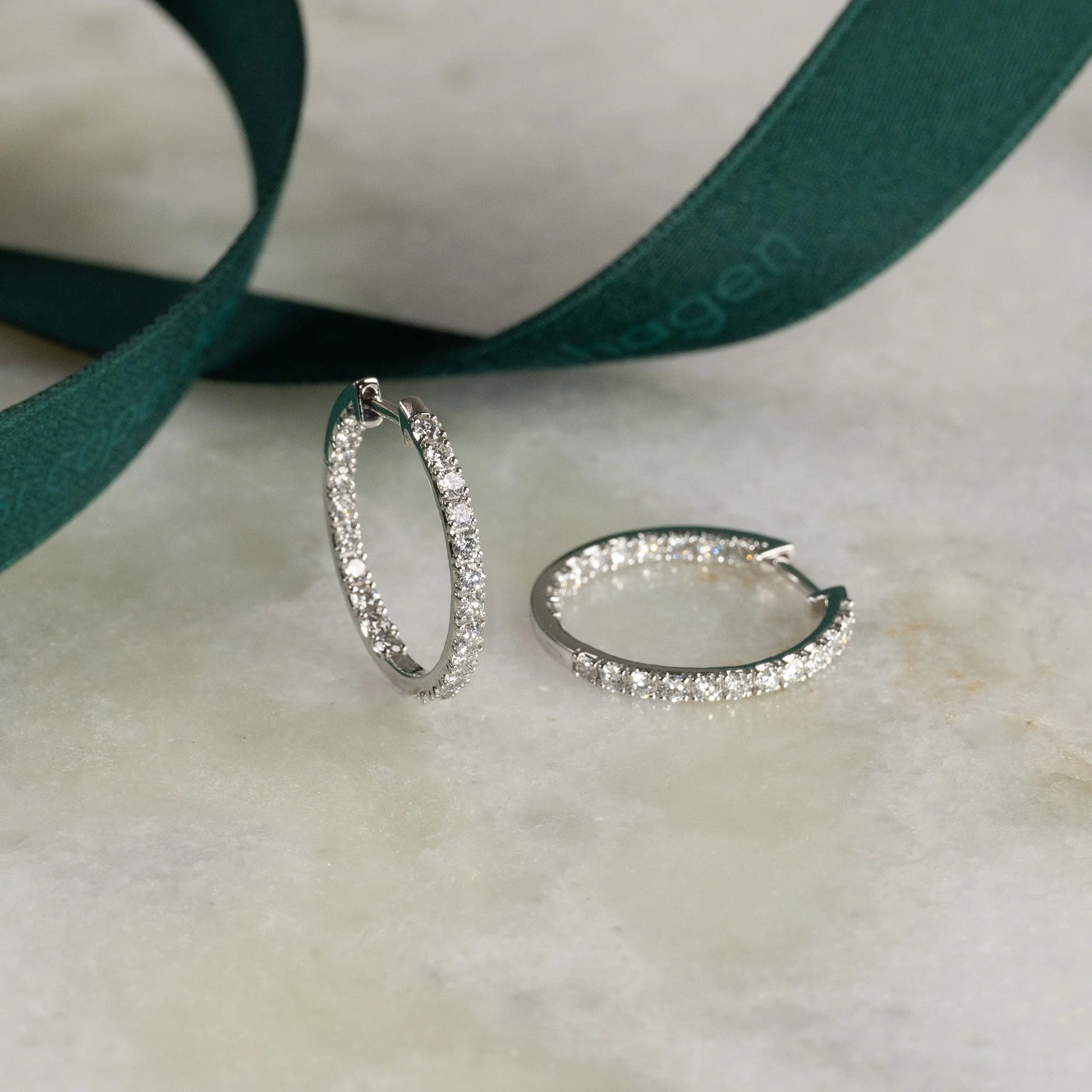 DOUBLE SET LAB-DIAMOND CREOL EARRING - 1.25ct - WG - Image 2