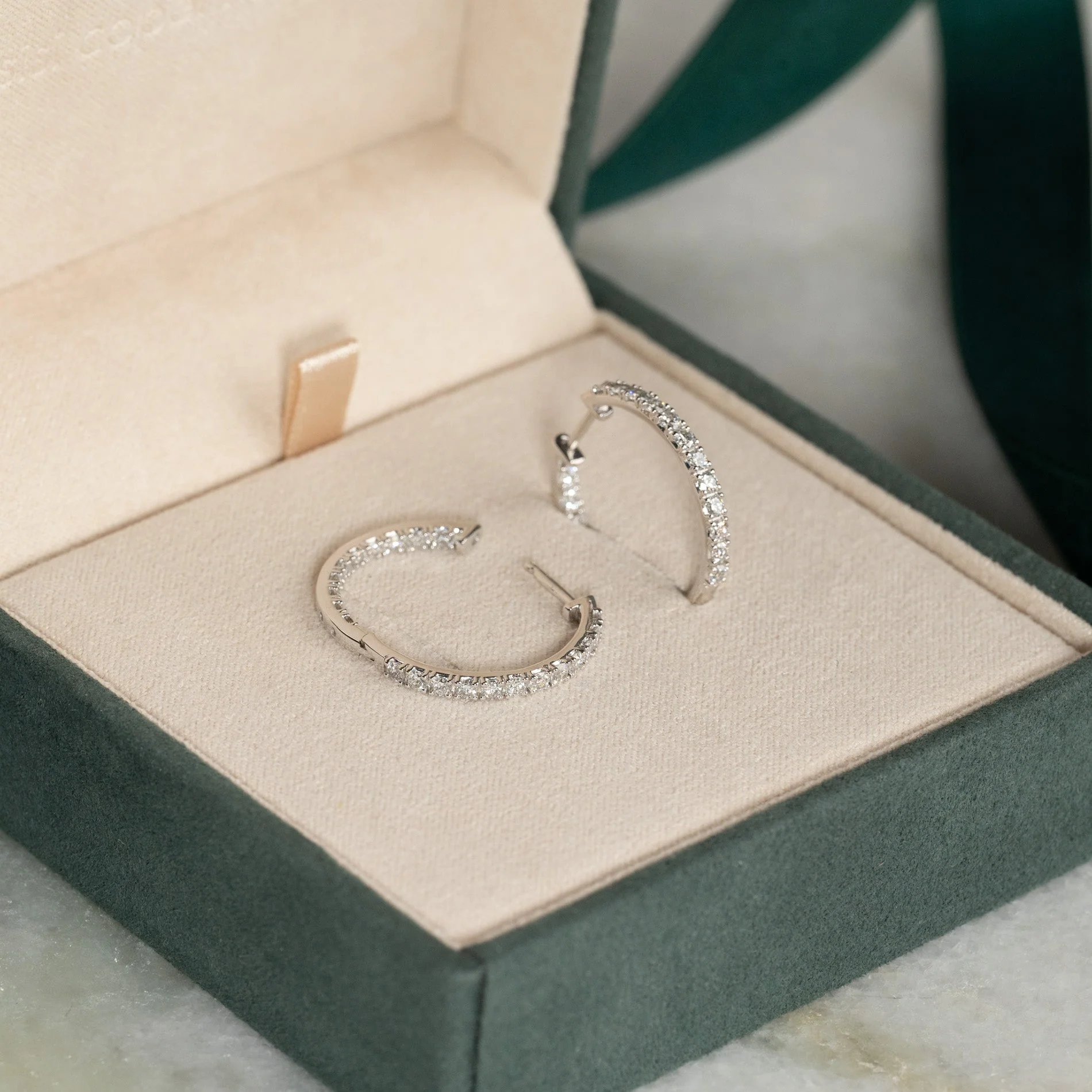 DOUBLE SET LAB-DIAMOND CREOL EARRING - 1.25ct - WG - Image 6