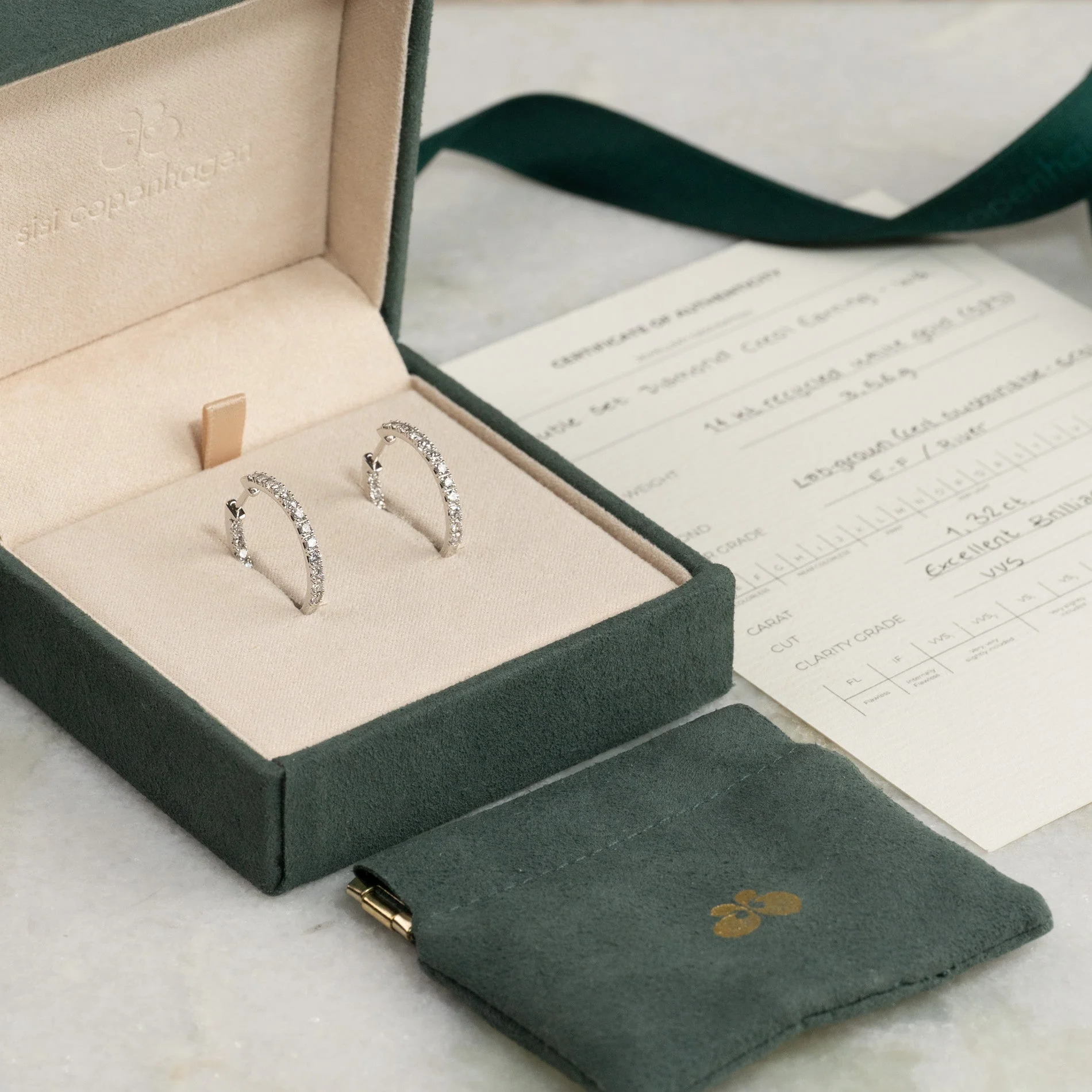 DOUBLE SET LAB-DIAMOND CREOL EARRING - 1.25ct - WG - Image 7