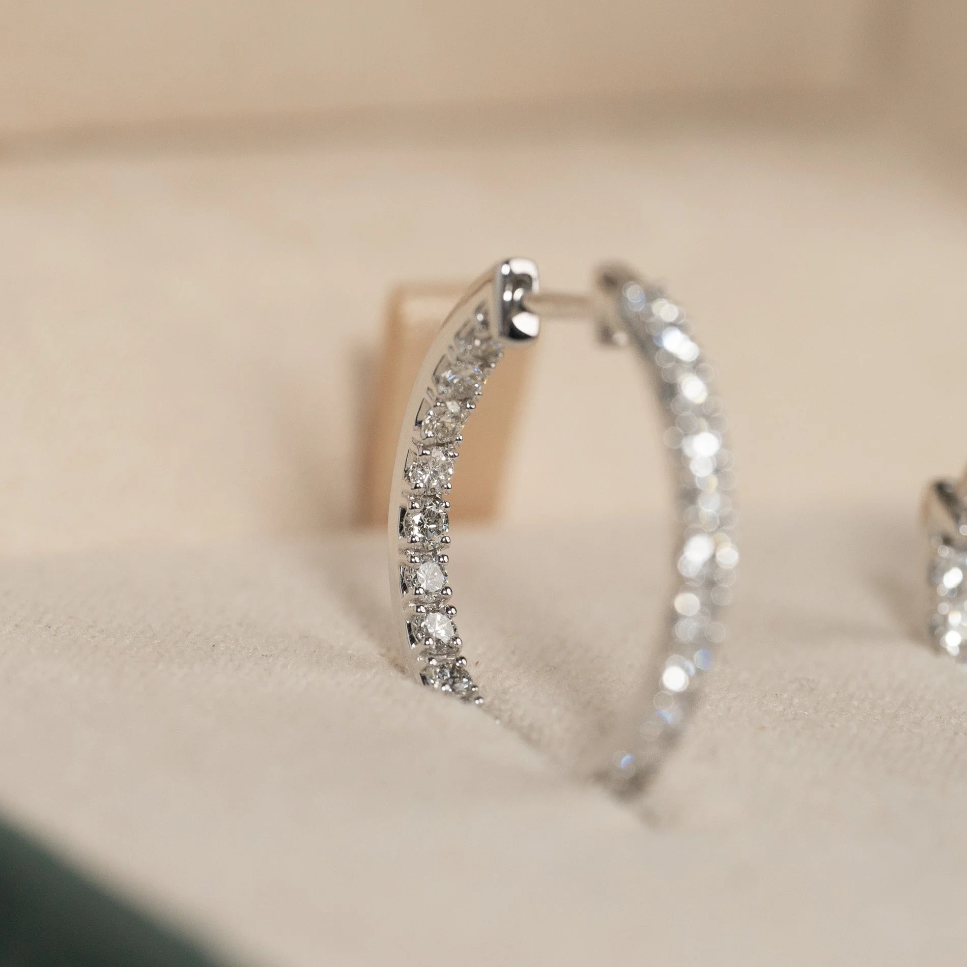 DOUBLE SET LAB-DIAMOND CREOL EARRING - 1.25ct - WG - Image 9