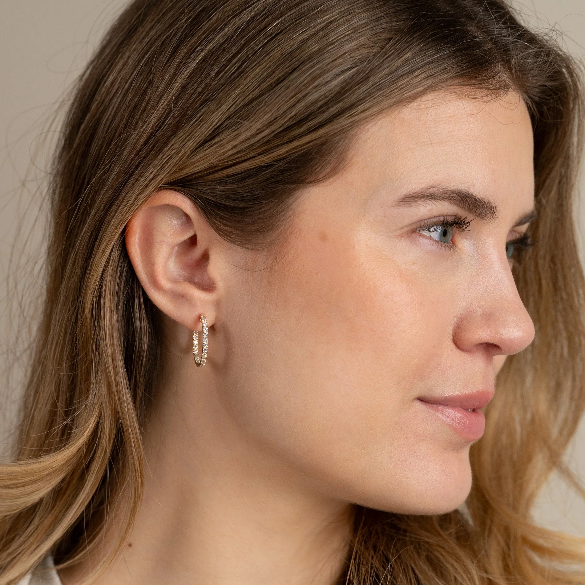 DOUBLE SET LAB-DIAMOND CREOL EARRING - 1.25ct - YG - Image 11