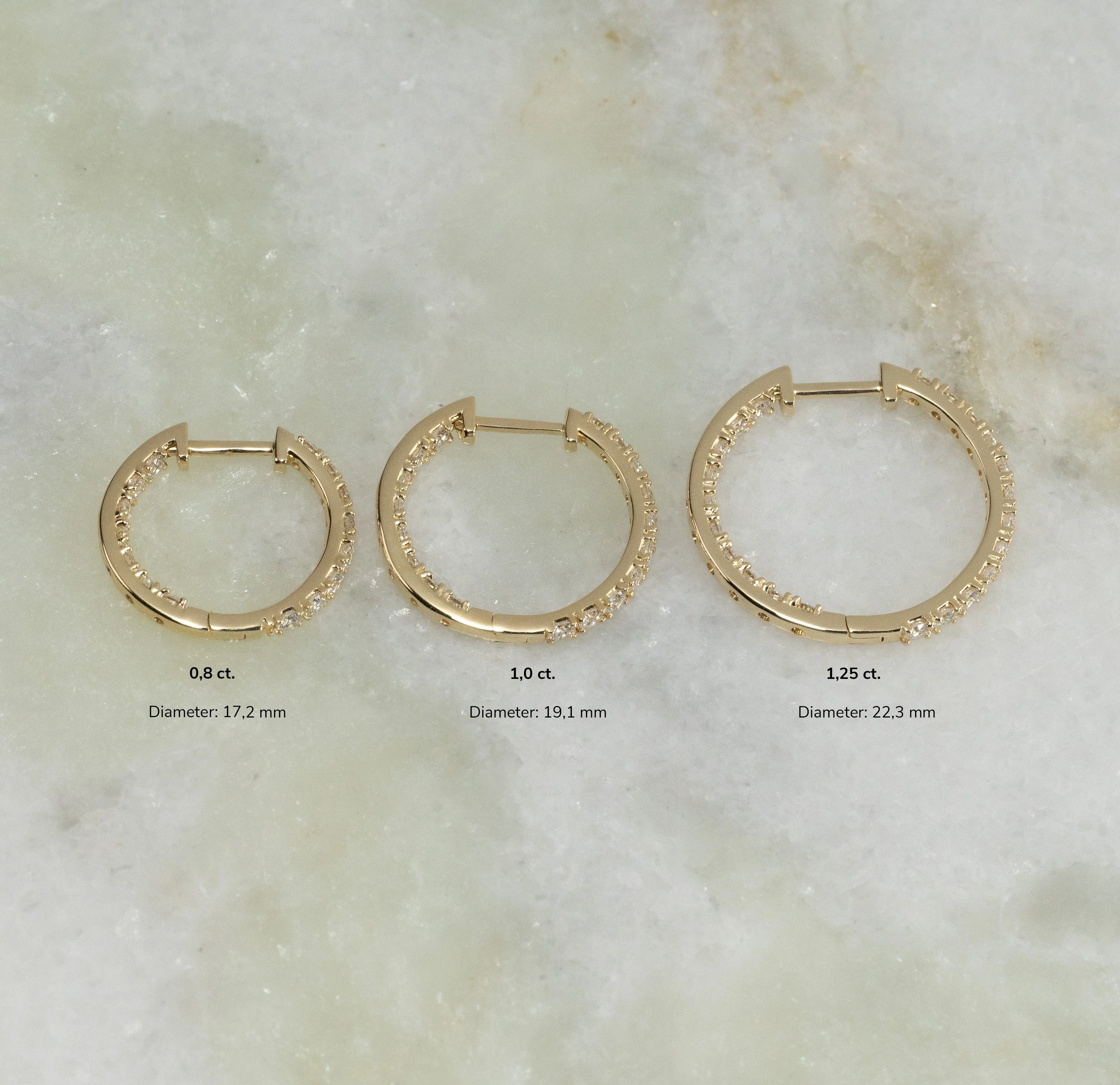 DOUBLE SET LAB-DIAMOND CREOL EARRING - 1.25ct - YG - Image 13