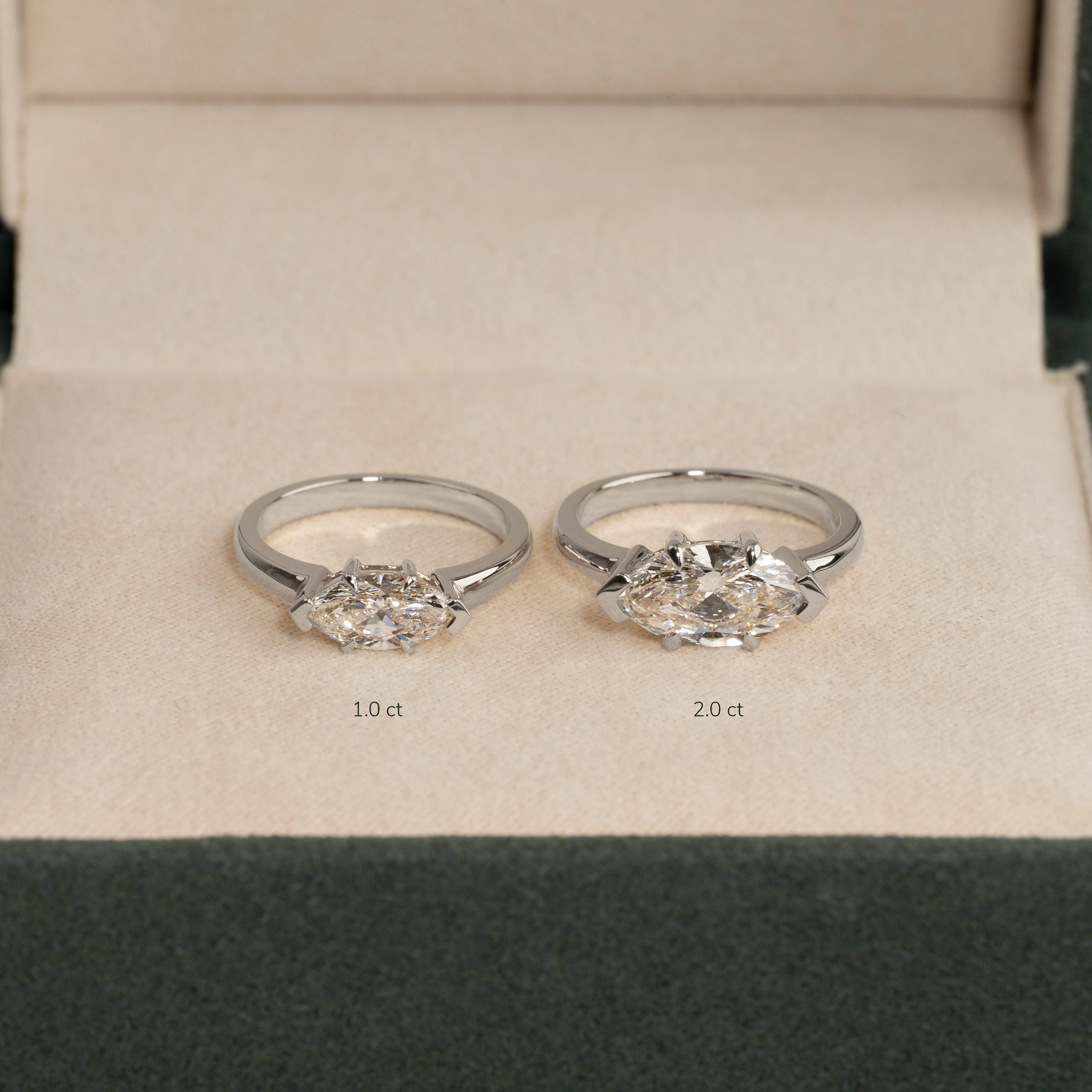 EAST TO WEST MARQUISE-CUT SOLITAIRE LAB-DIAMOND RING - 1.0ct - WG - Image 11