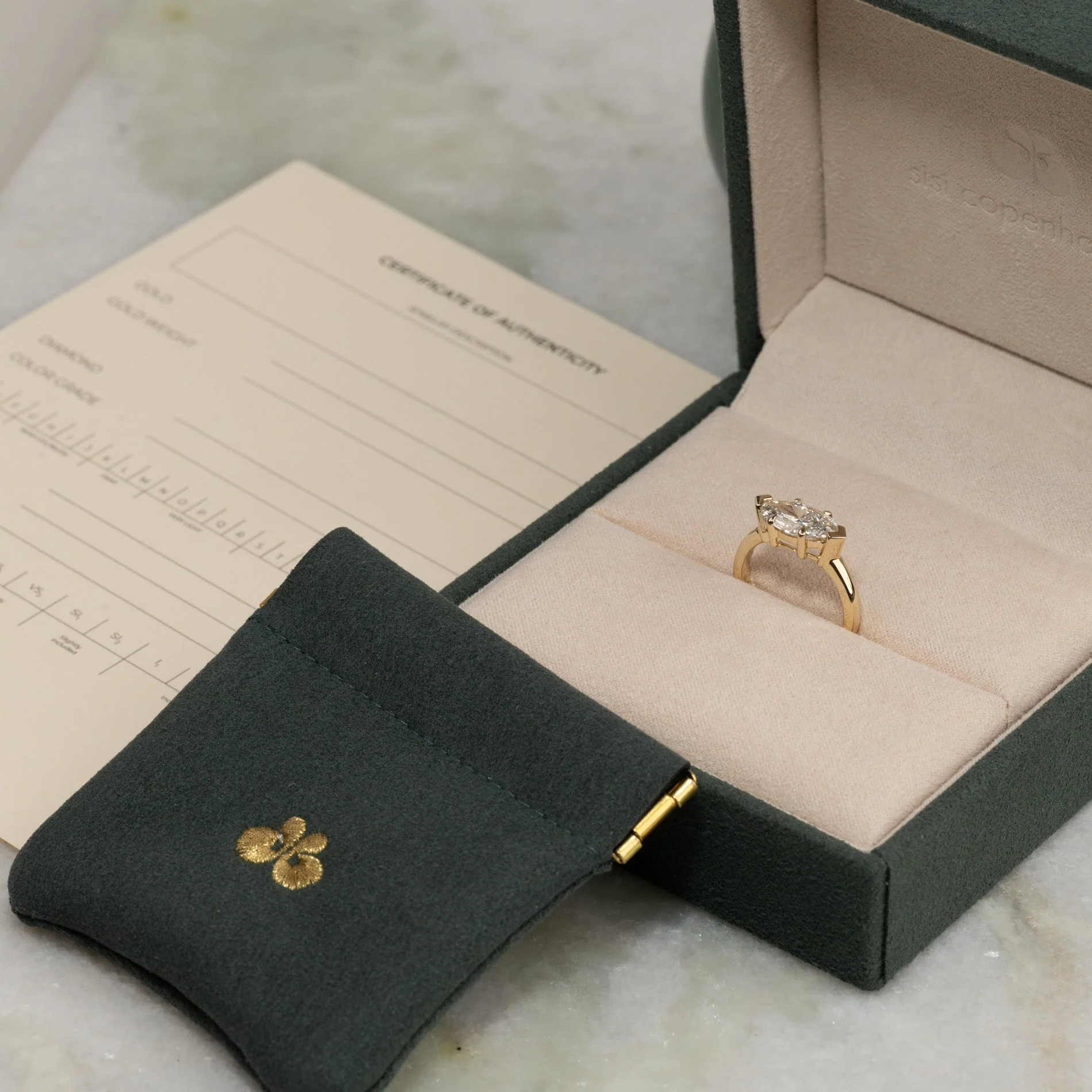 EAST TO WEST MARQUISE-CUT SOLITAIRE LAB-DIAMOND RING - 2.0ct - YG - Image 5