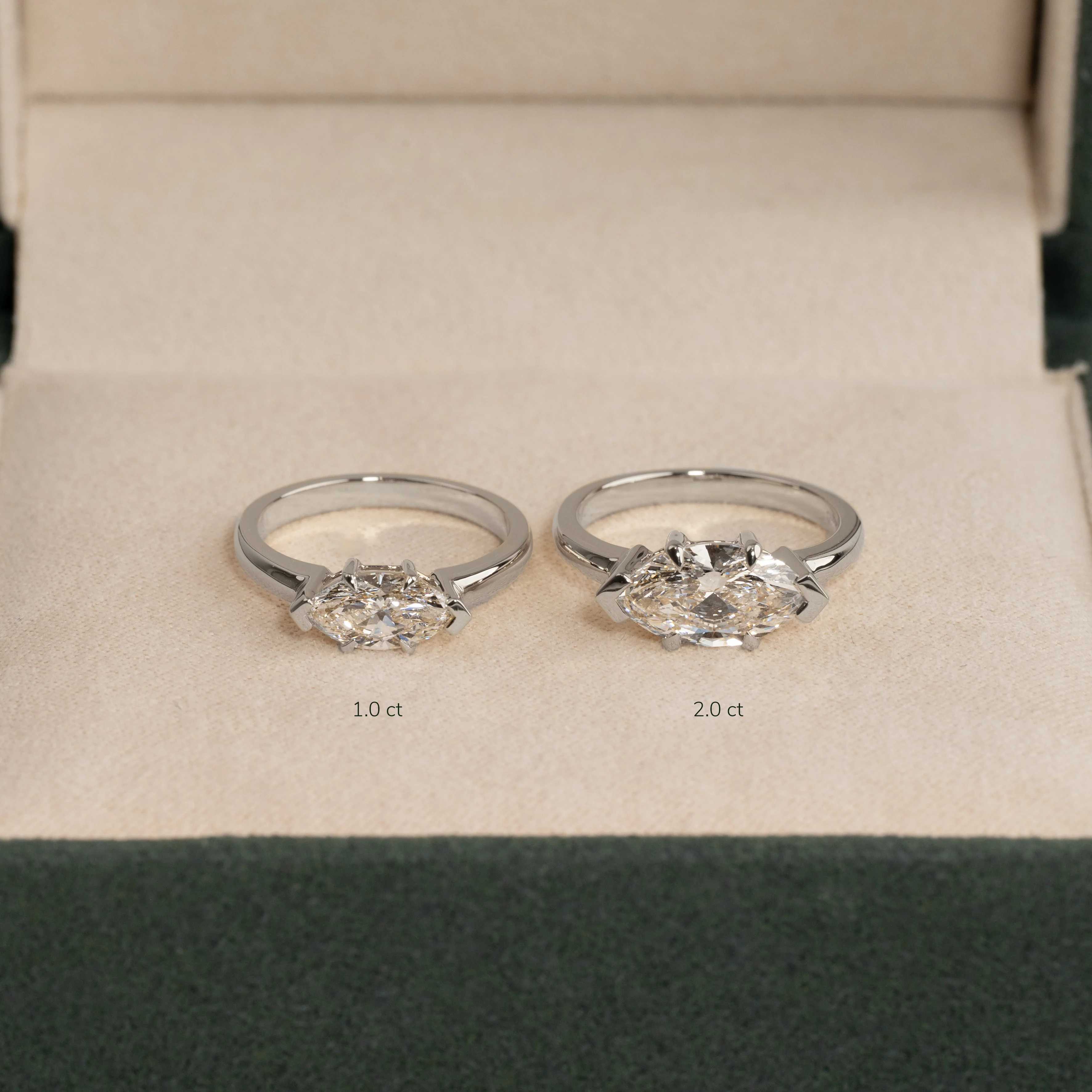 EAST TO WEST MARQUISE-CUT SOLITAIRE DIAMOND RING - Image 6