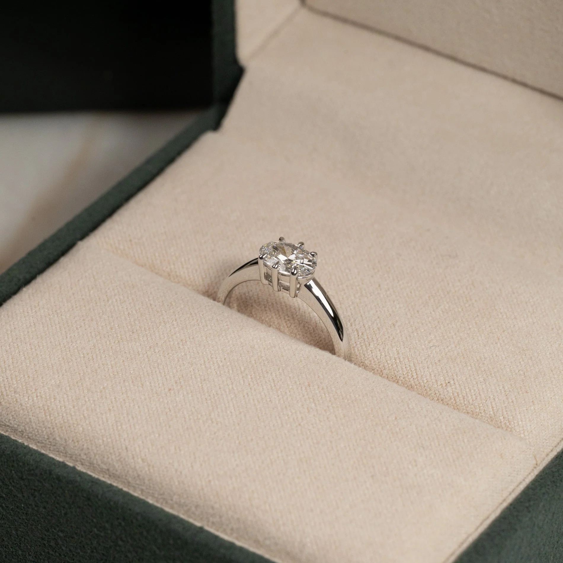 EAST TO WEST OVAL-CUT SOLITAIRE LAB-DIAMOND RING - 1.0ct - WG - Image 7