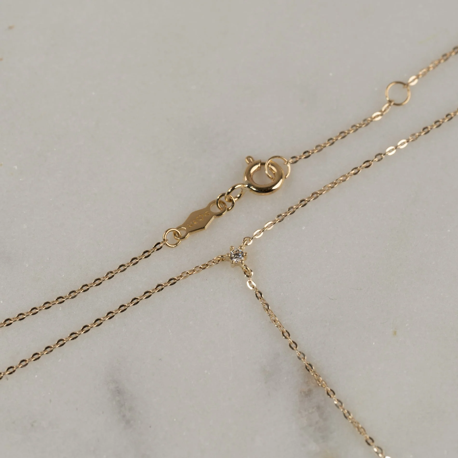 ELENORA CRYSTAL SOLID GOLD NECKLACE - Image 7