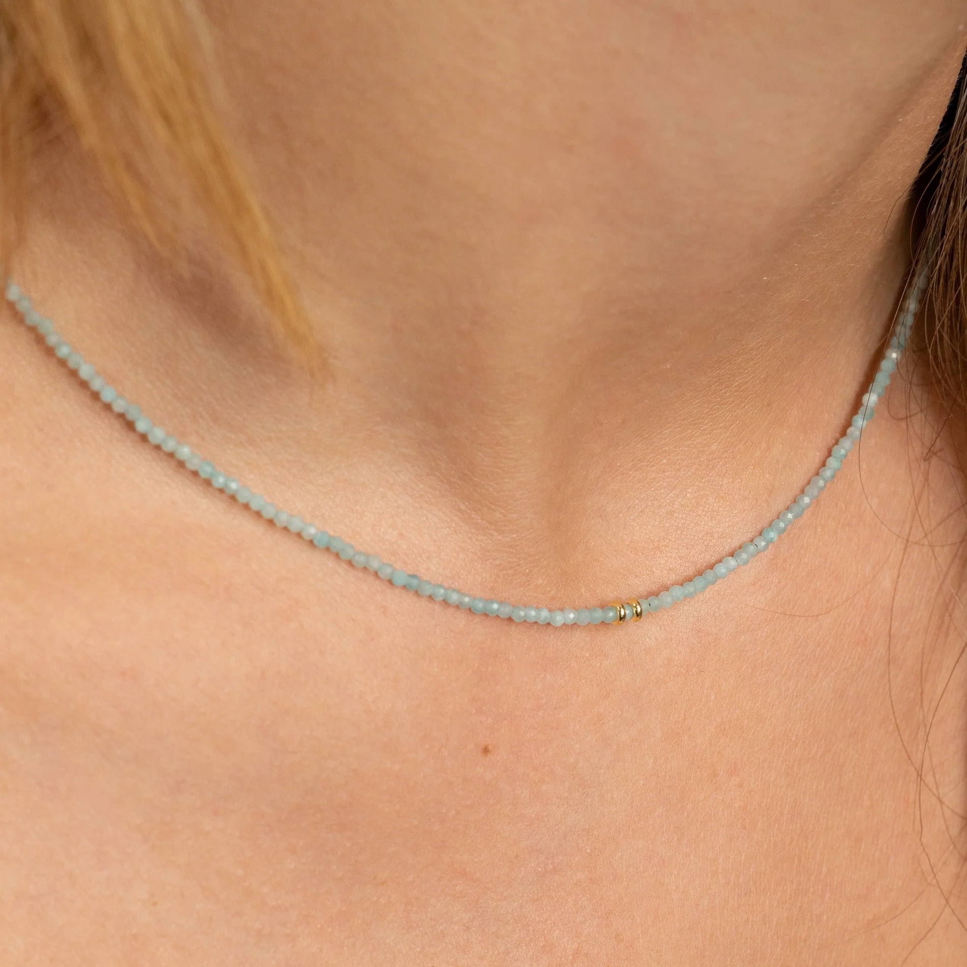 ELIANA BLUE AMAZONITE GOLDEN NECKLACE - Image 2