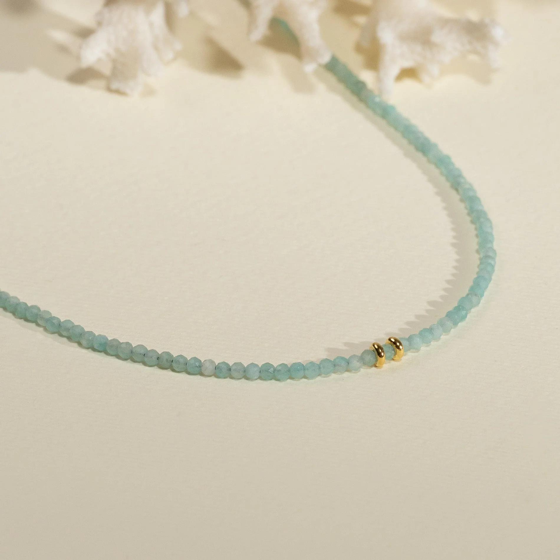 ELIANA BLUE AMAZONITE GOLDEN NECKLACE - Image 4