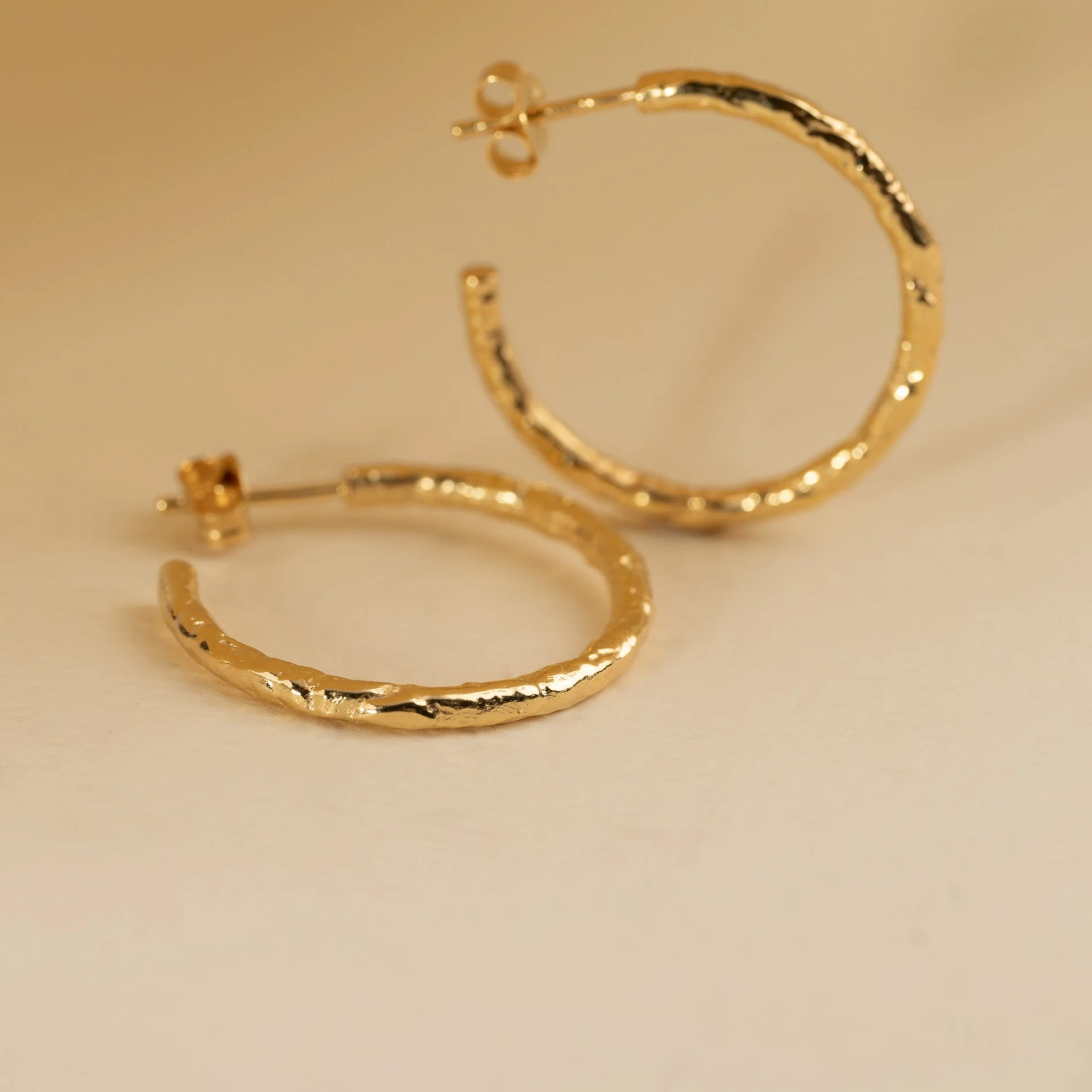 ELMA LARGE GOLDEN CREOL EARRING - Image 3