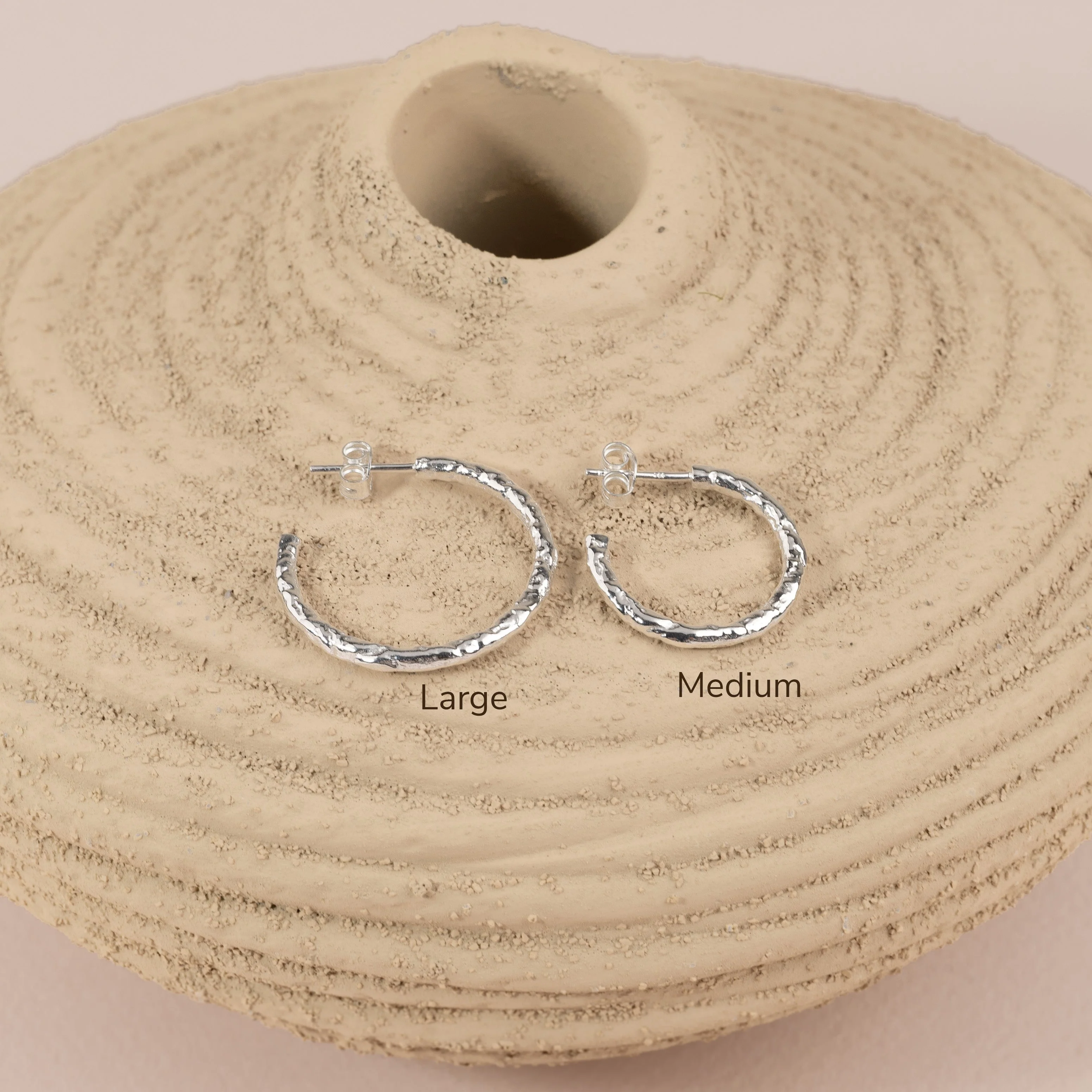 ELMA LARGE SILVER CREOL EARRING - Image 8