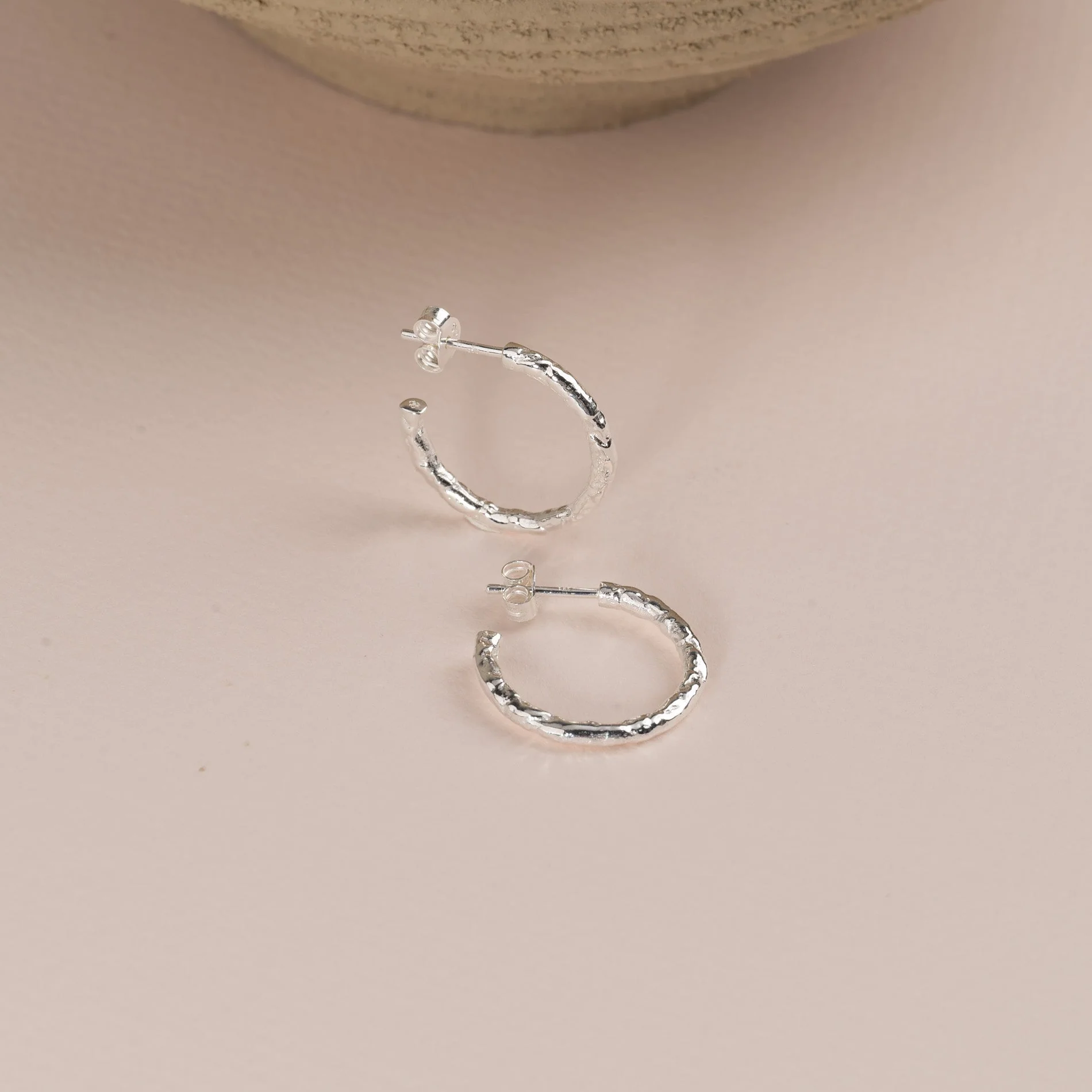 ELMA MEDIUM SILVER CREOL EARRING - Image 5