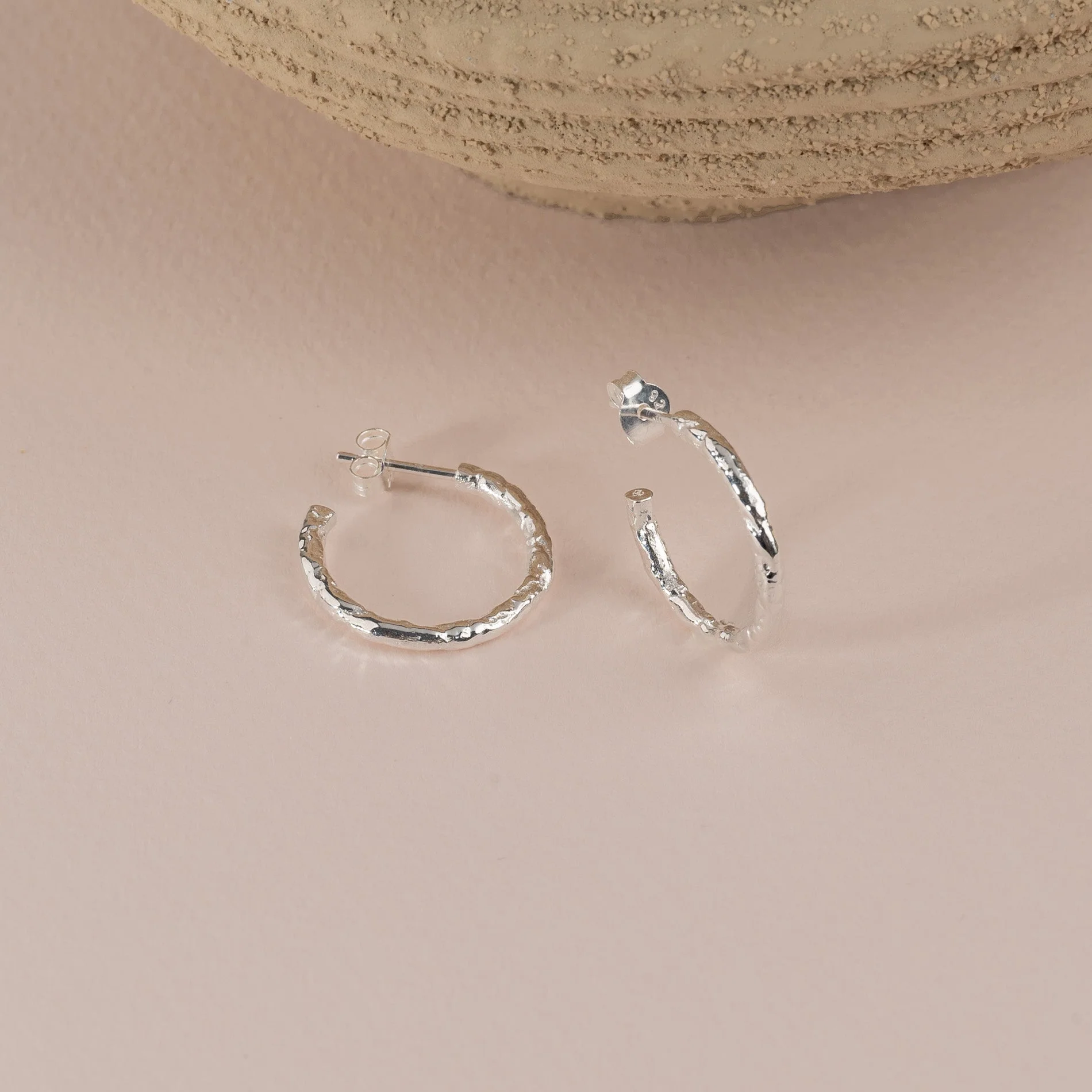 ELMA MEDIUM SILVER CREOL EARRING - Image 7
