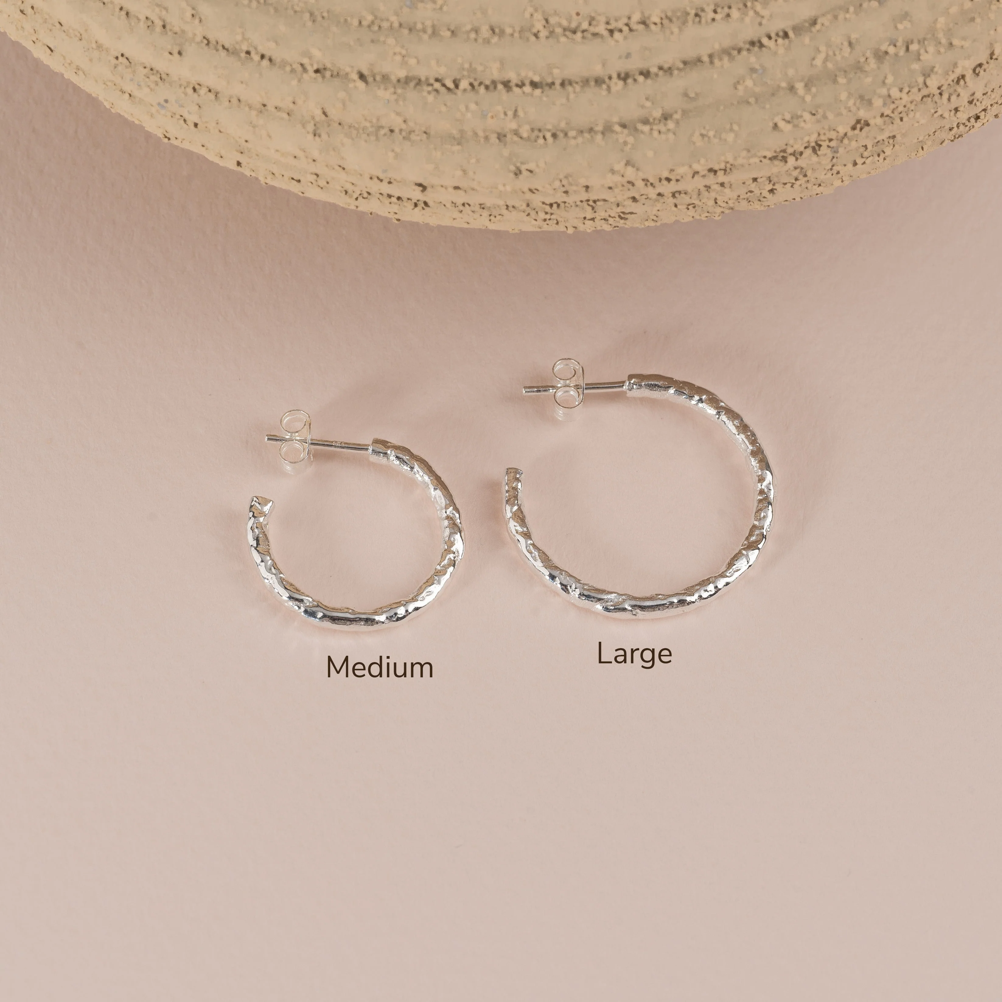 ELMA MEDIUM SILVER CREOL EARRING - Image 8