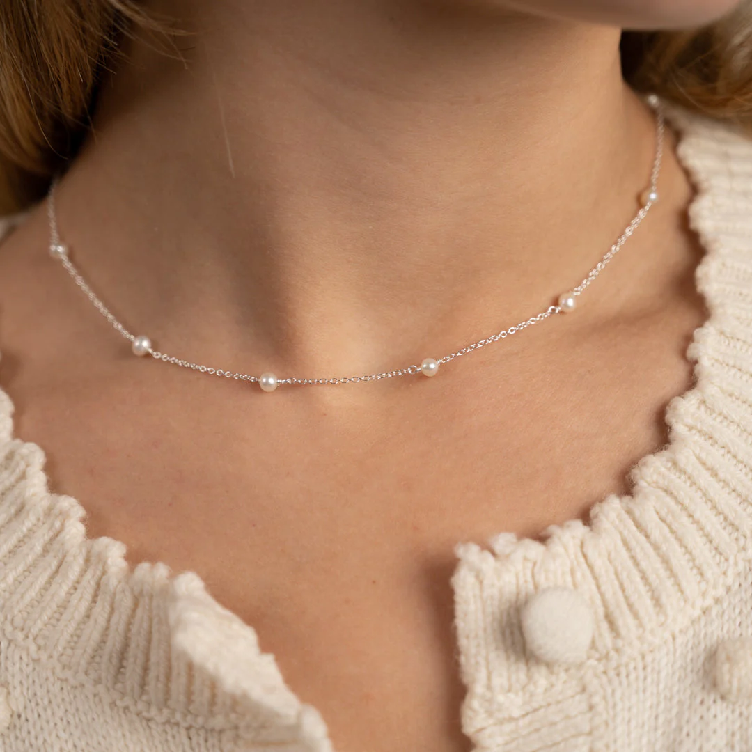 ERICA PEARL SILVER NECKLACE - Image 3