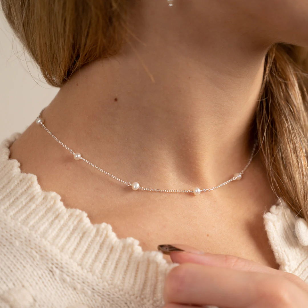 ERICA PEARL SILVER NECKLACE - Image 7