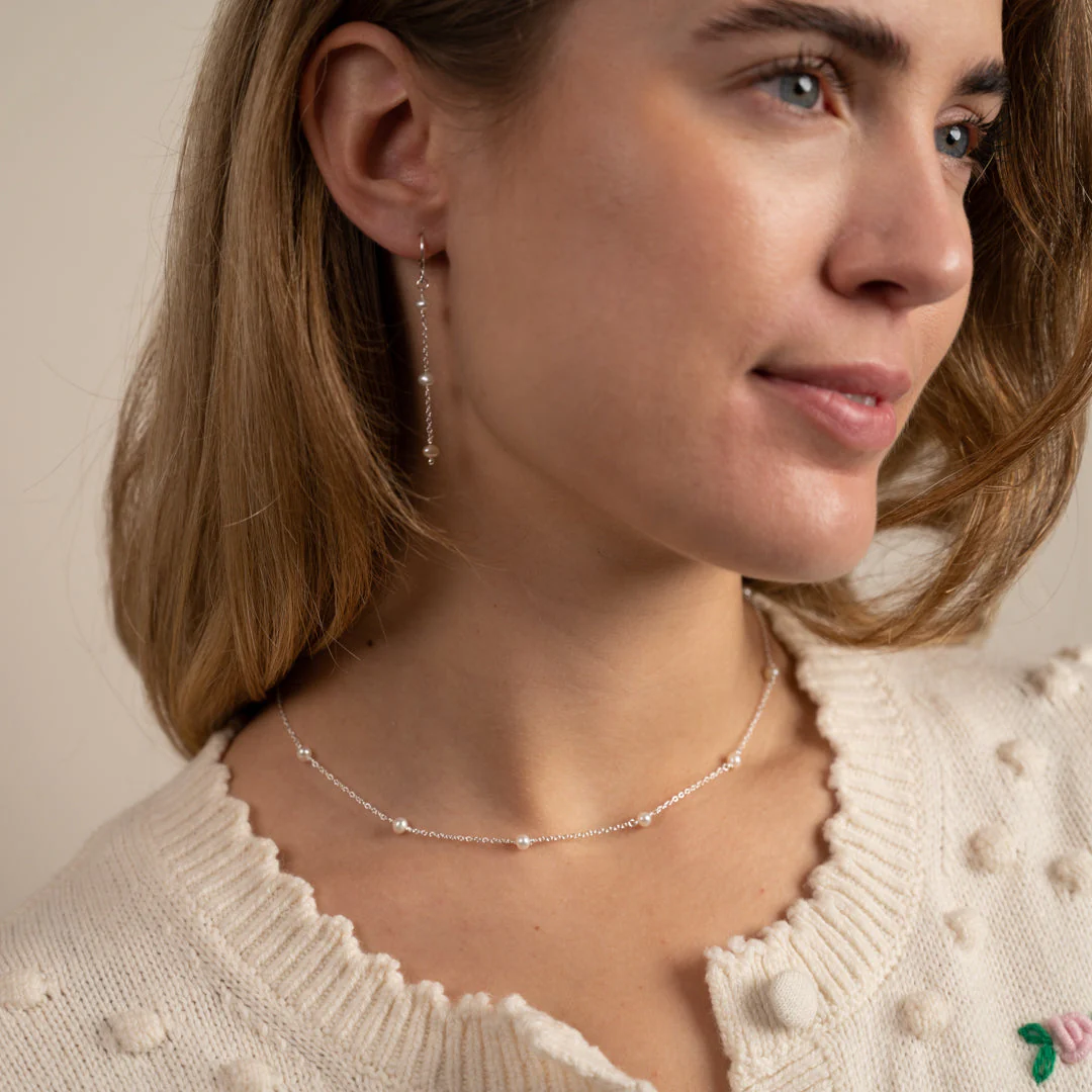 ERICA PEARL SILVER NECKLACE - Image 9