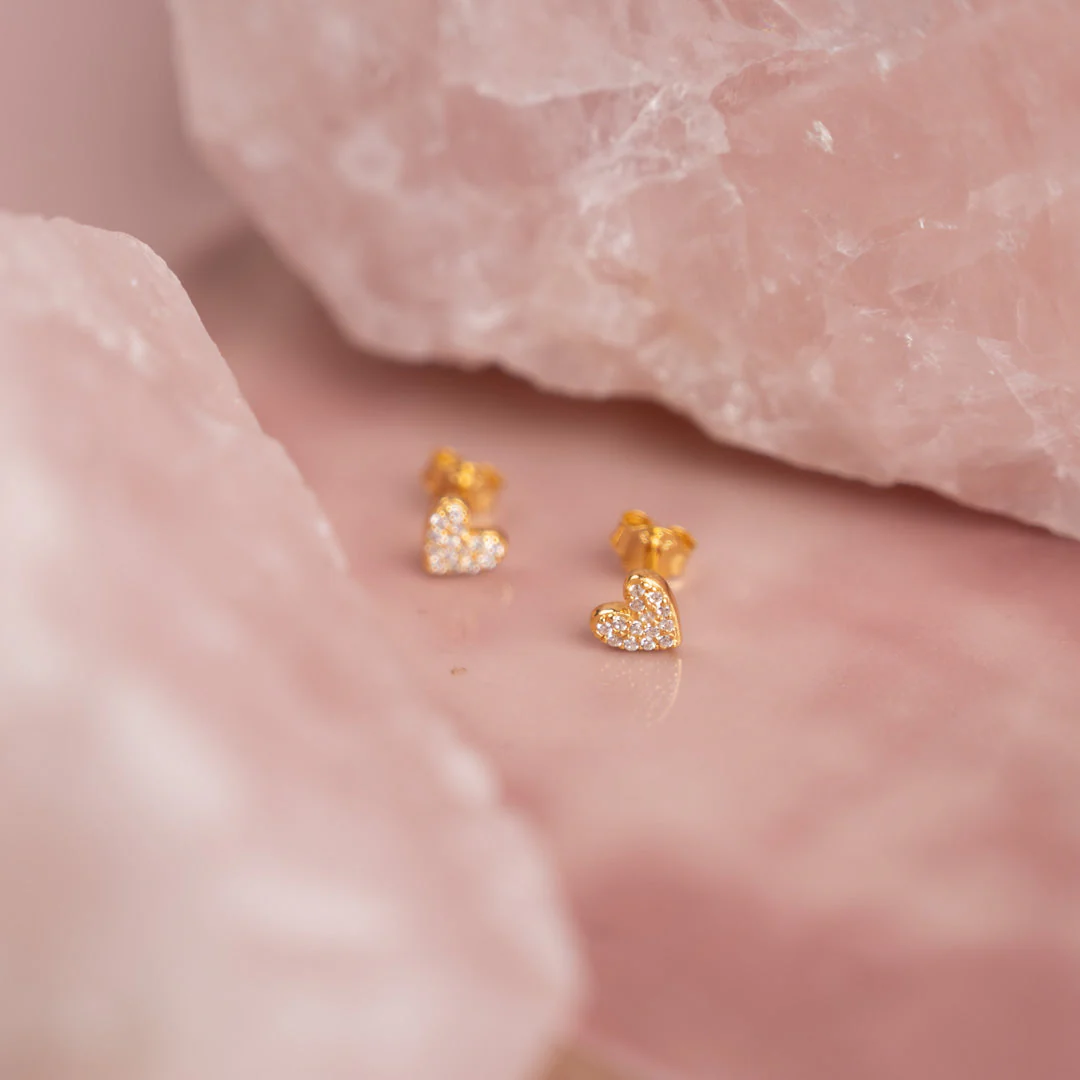 ESME CRYSTAL GOLDEN STUD EARRING - Image 3
