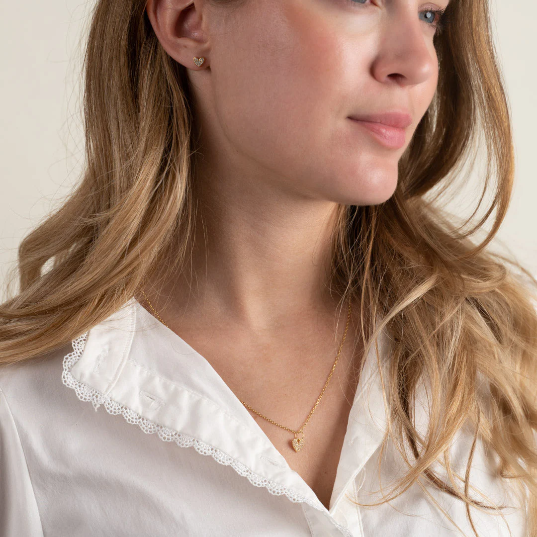 ESME CRYSTAL GOLDEN STUD EARRING - Image 8