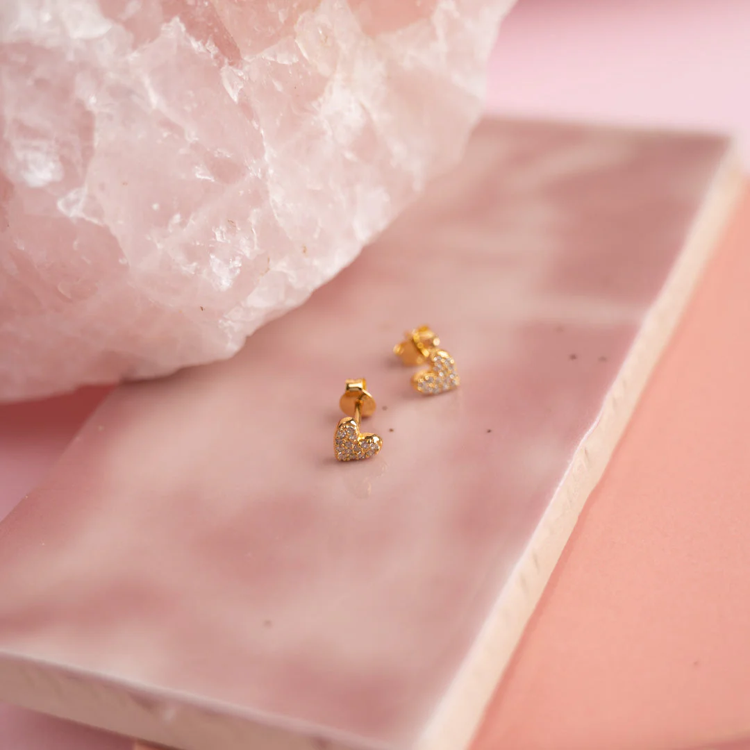 ESME CRYSTAL GOLDEN STUD EARRING - Image 9