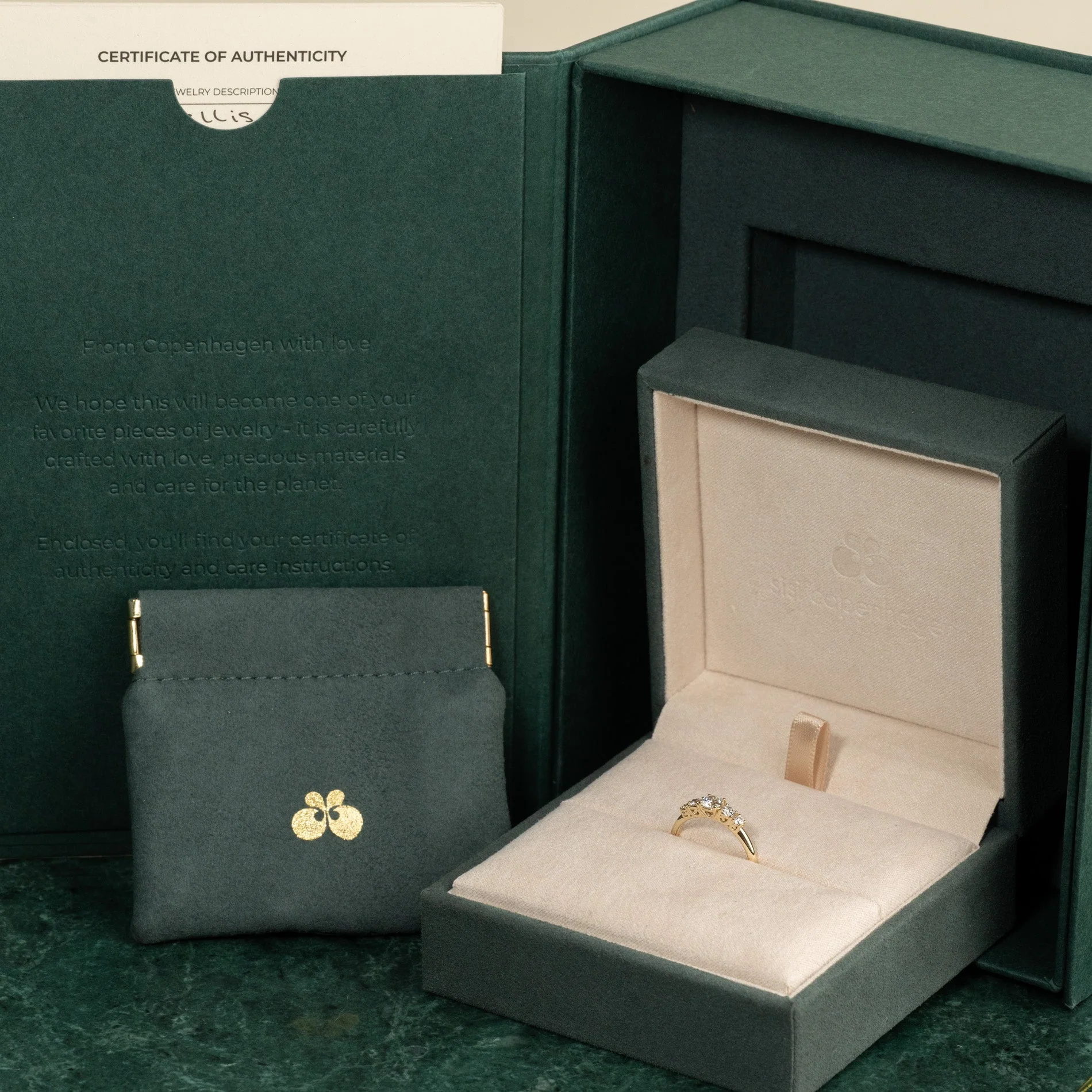 FIVE-STONE TRELLIS LAB-DIAMOND RING - 0.5ct - YG - Image 13