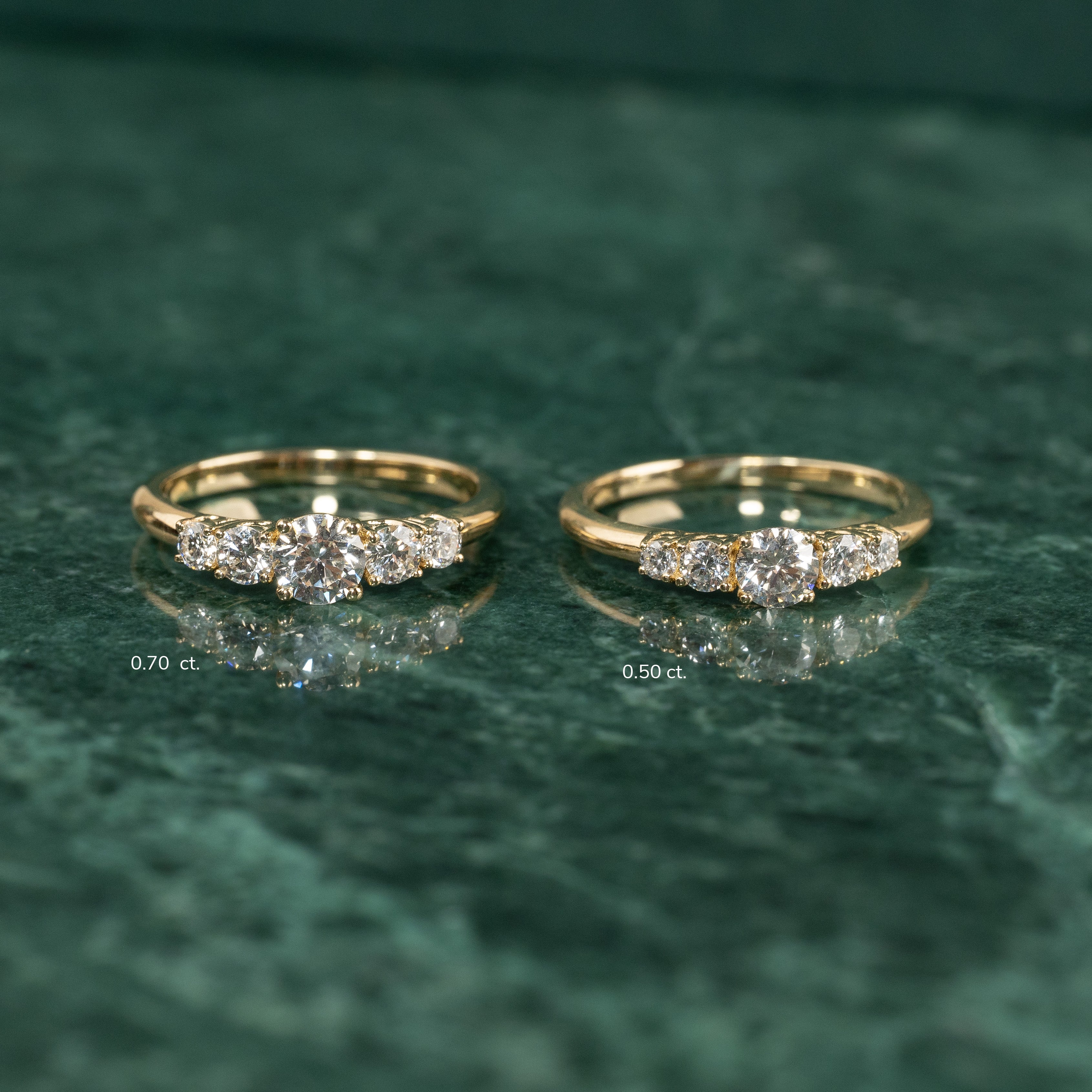 FIVE-STONE TRELLIS LAB-DIAMOND RING - 0.5ct - YG - Image 15