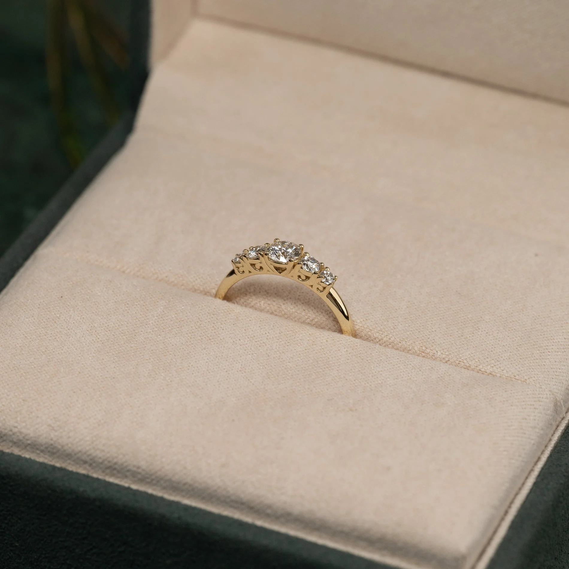FIVE-STONE TRELLIS LAB-DIAMOND RING - 0.5ct - YG - Image 6