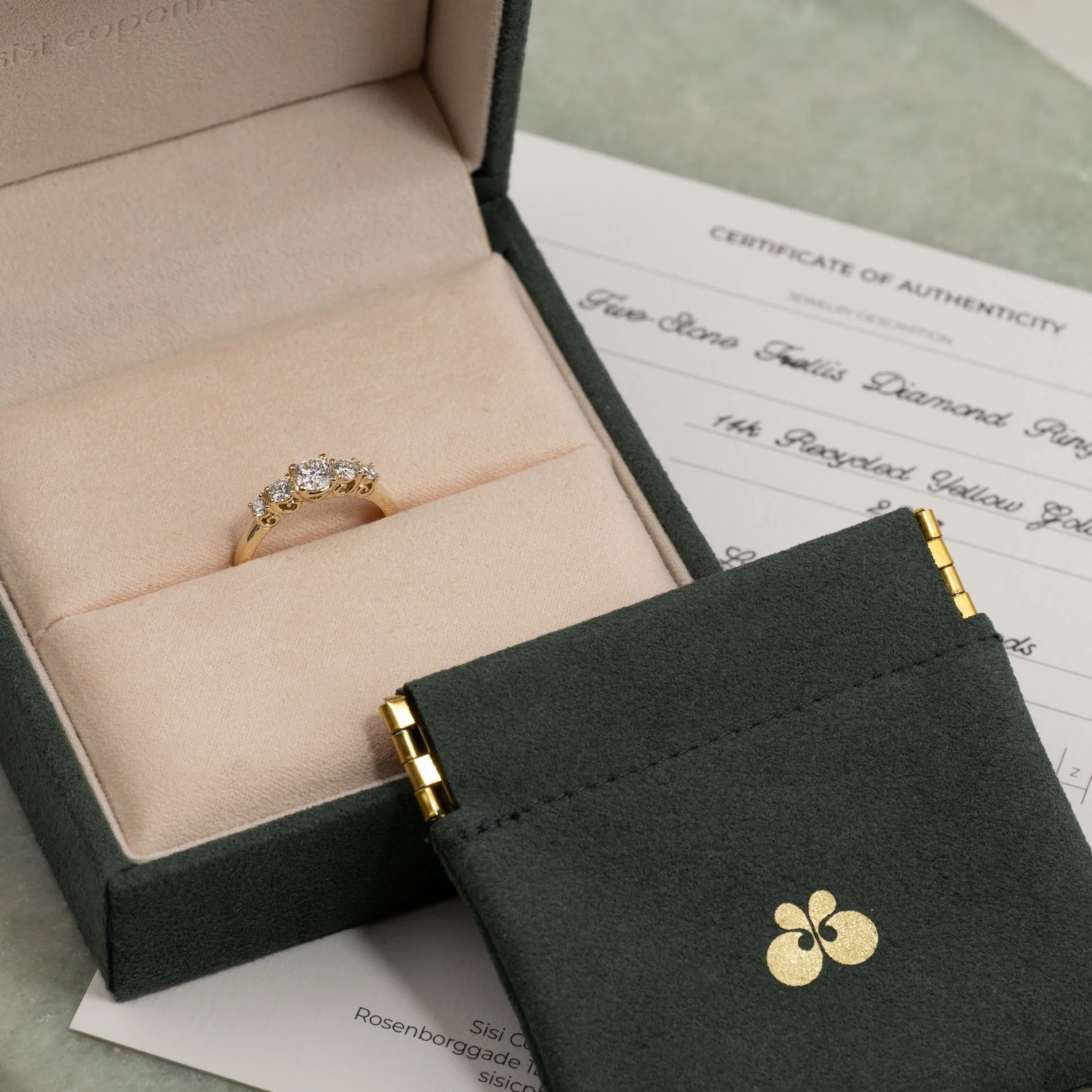 FIVE-STONE TRELLIS LAB-DIAMOND RING - 0.7ct - YG - Image 6
