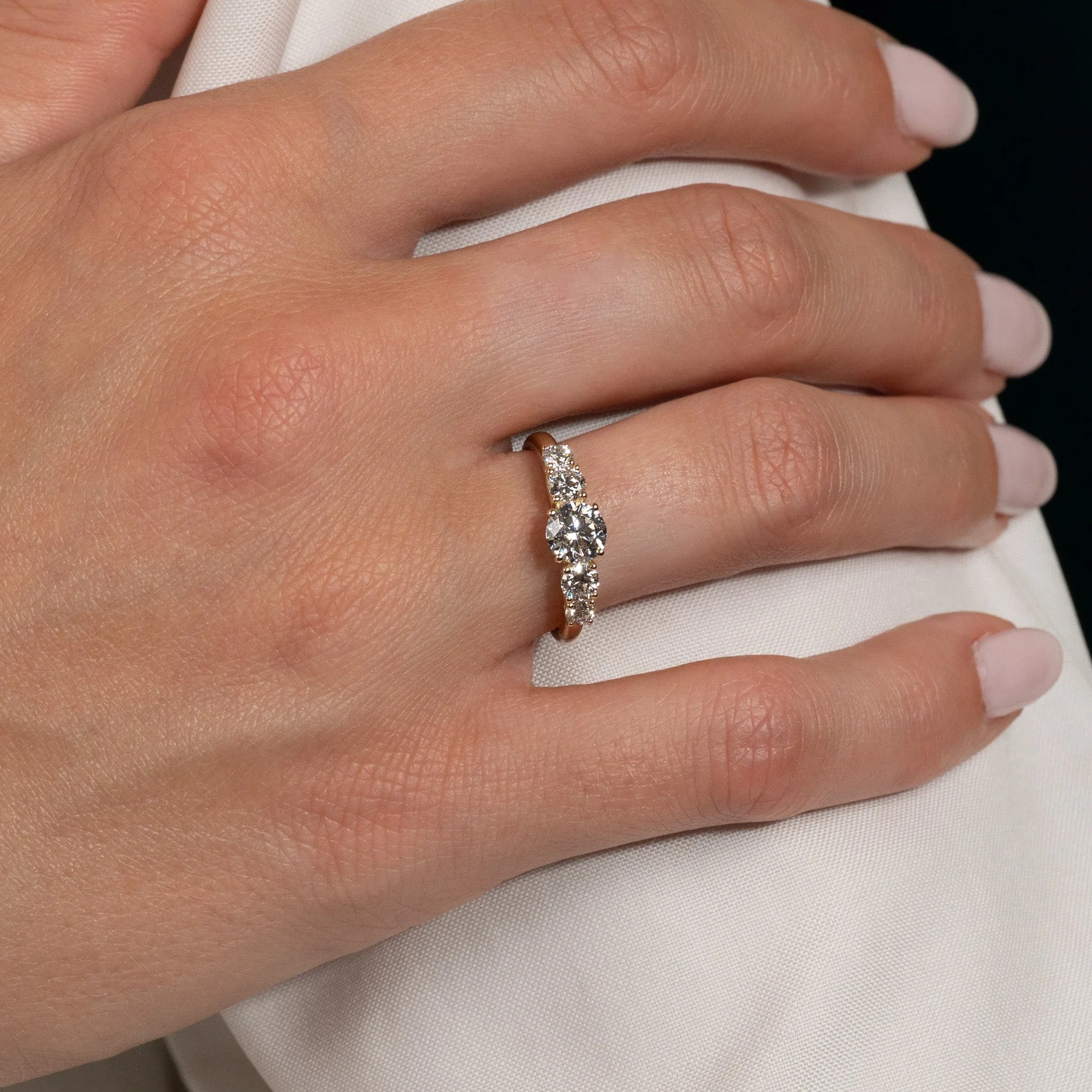FIVE-STONE TRELLIS LAB-DIAMOND RING - 1.0ct - YG - Image 5