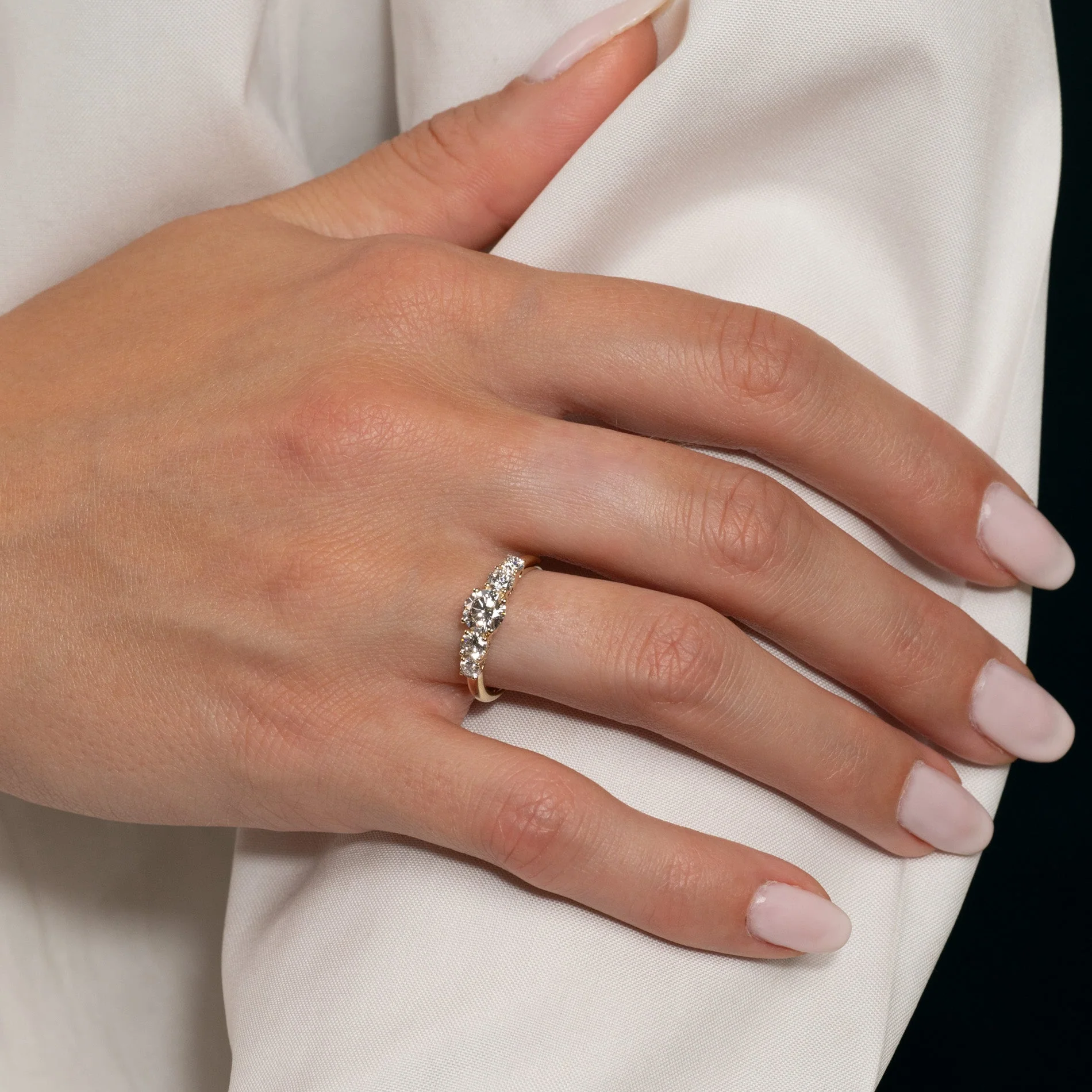 FIVE-STONE TRELLIS LAB-DIAMOND RING - 1.0ct - YG - Image 8