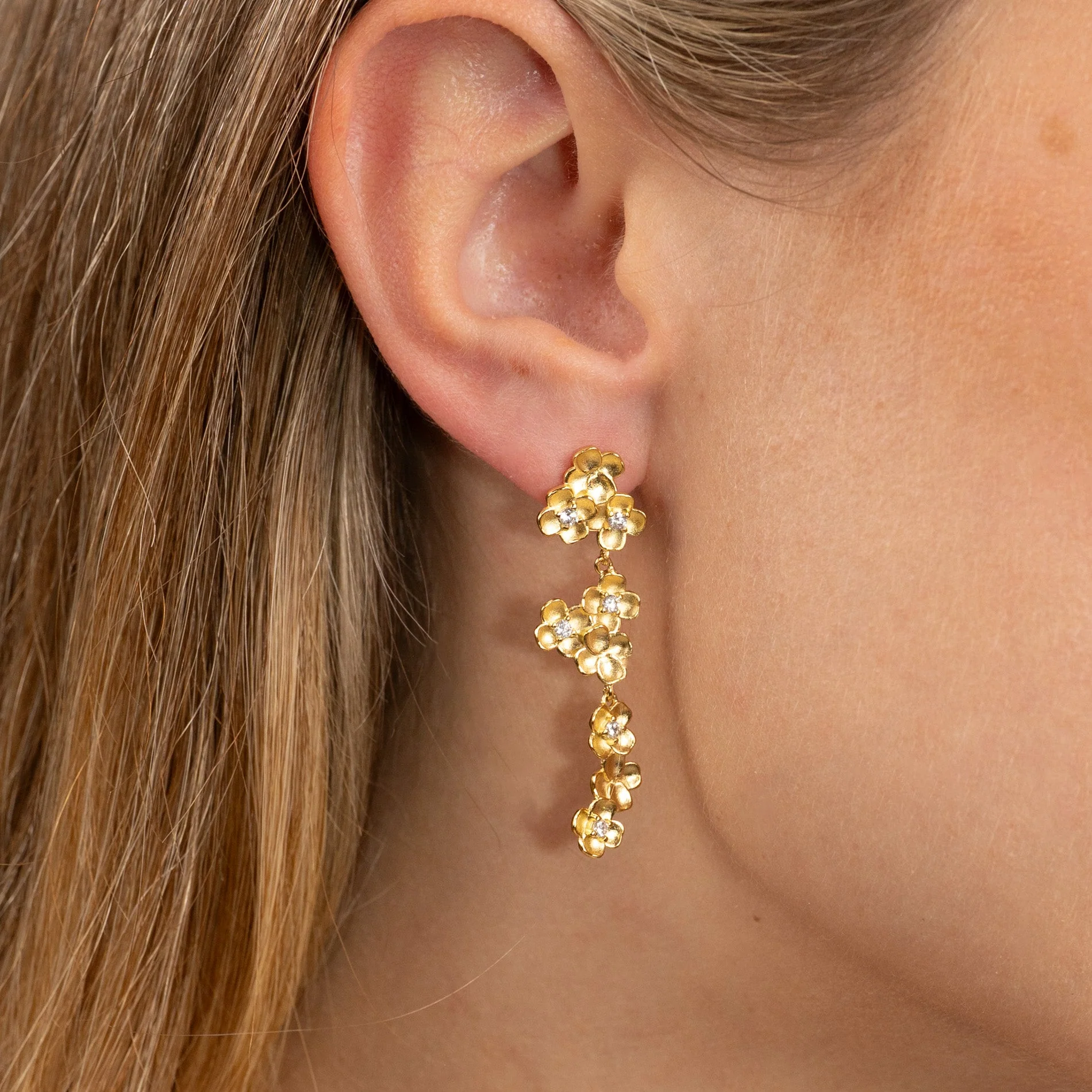 FLORA CRYSTAL GOLDEN EARRING - Image 2
