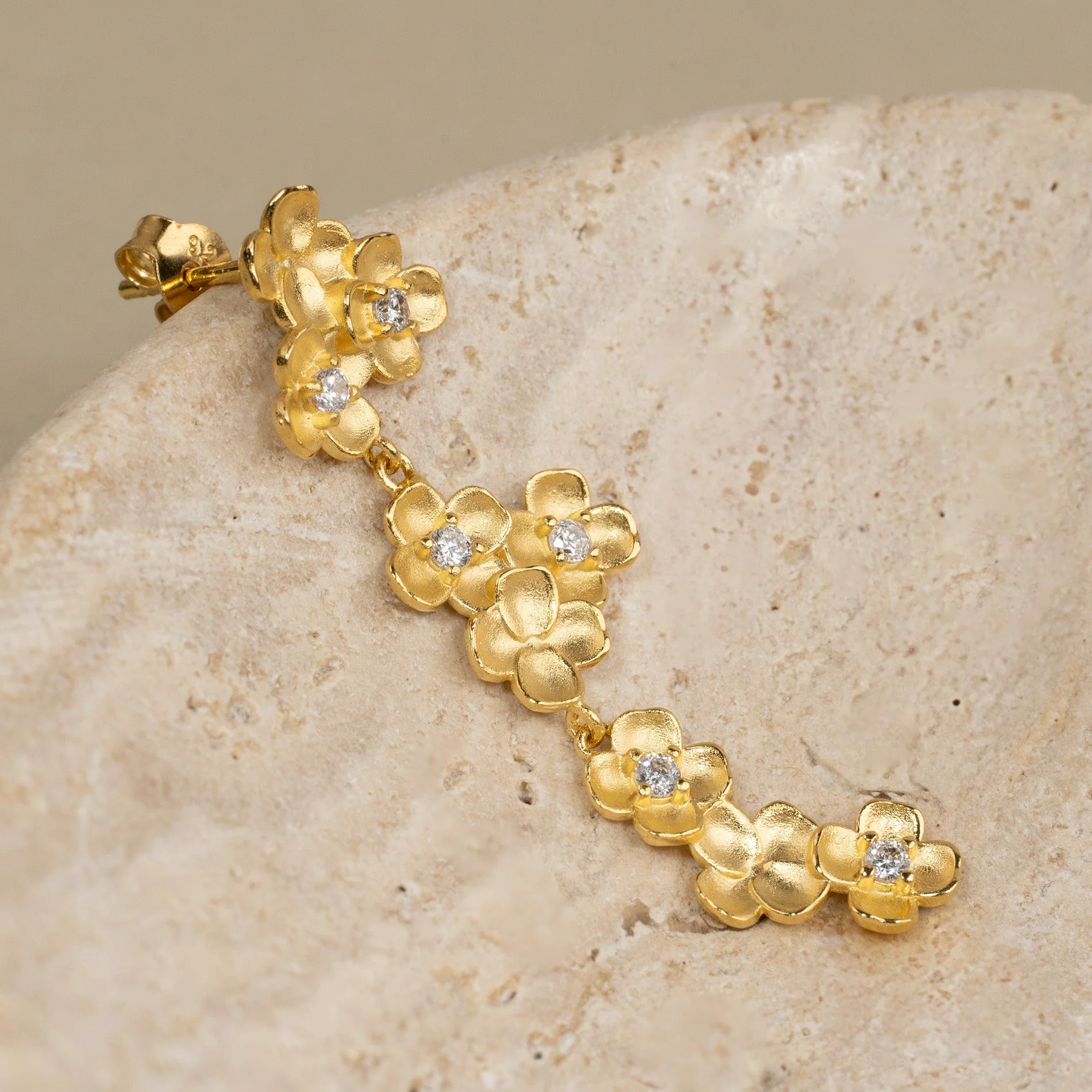 FLORA CRYSTAL GOLDEN EARRING - Image 3