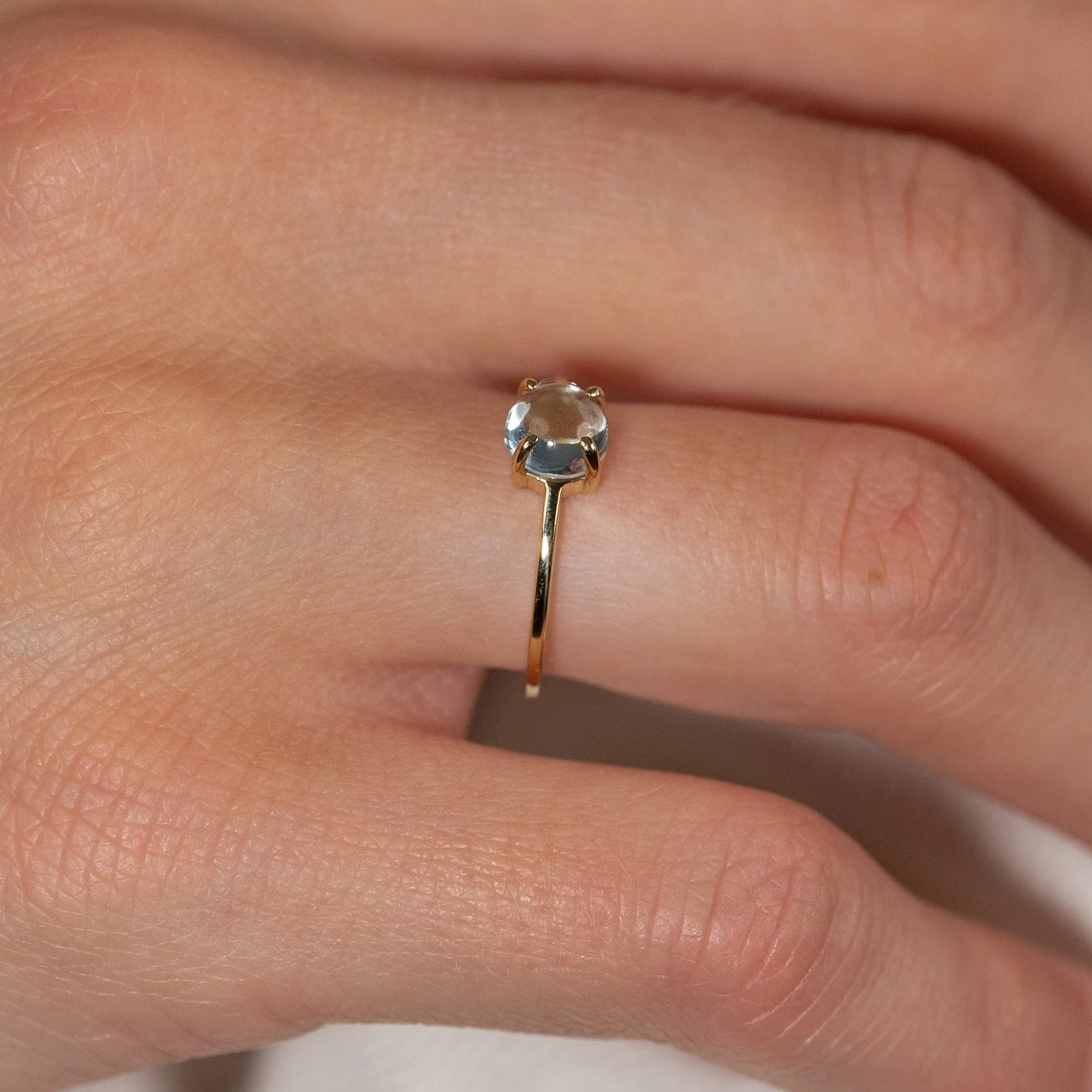 GABI BLUE TOPAZ SOLID GOLD RING - Image 2