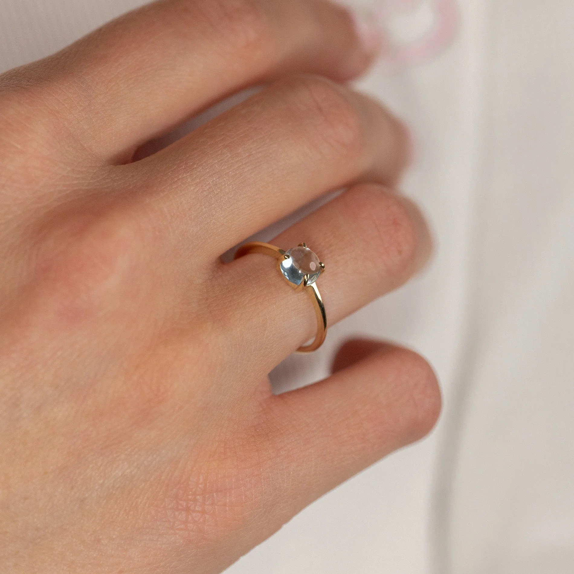 GABI BLUE TOPAZ SOLID GOLD RING - Image 4
