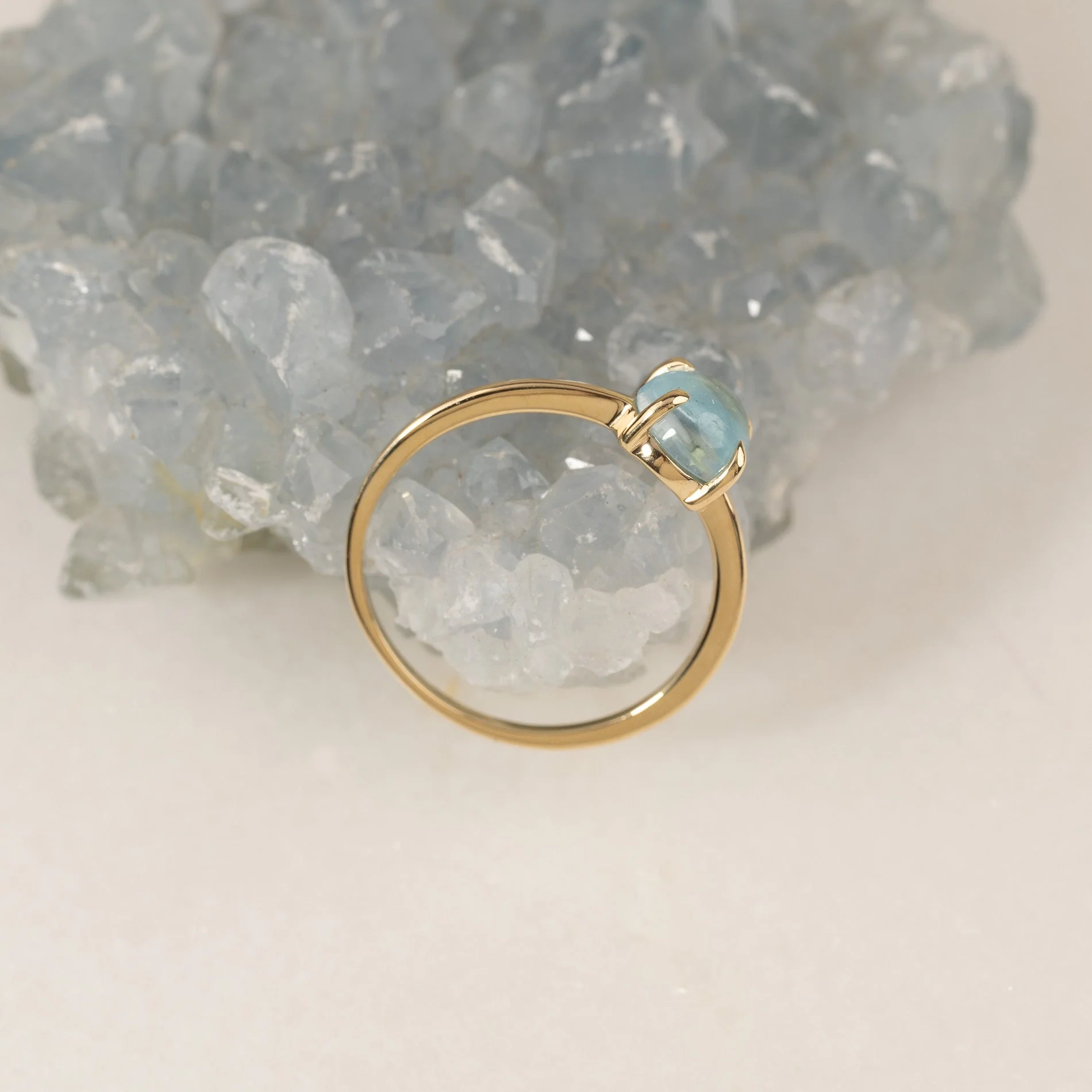 GABI BLUE TOPAZ SOLID GOLD RING - Image 5