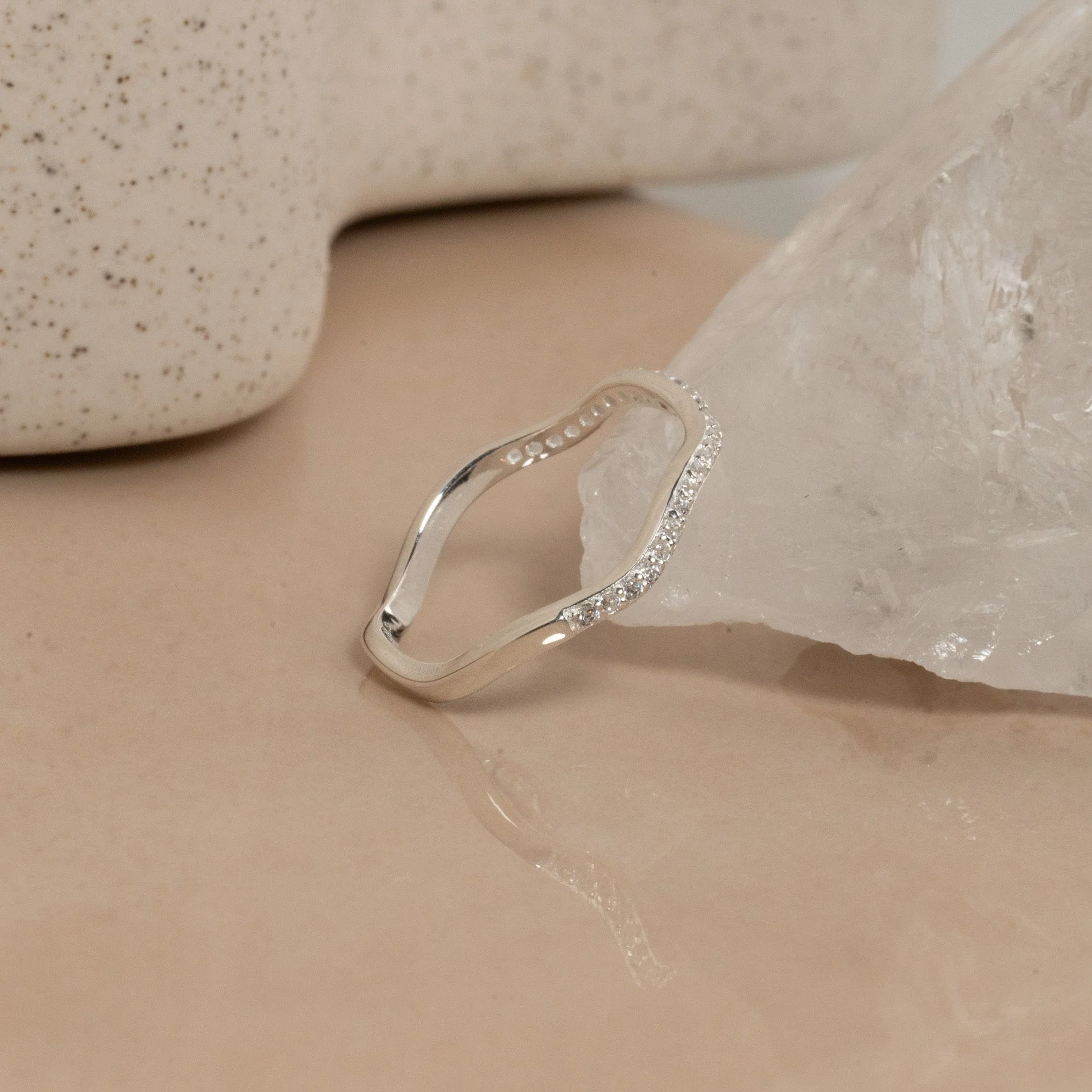 GAIA CRYSTAL SILVER RING - Image 5