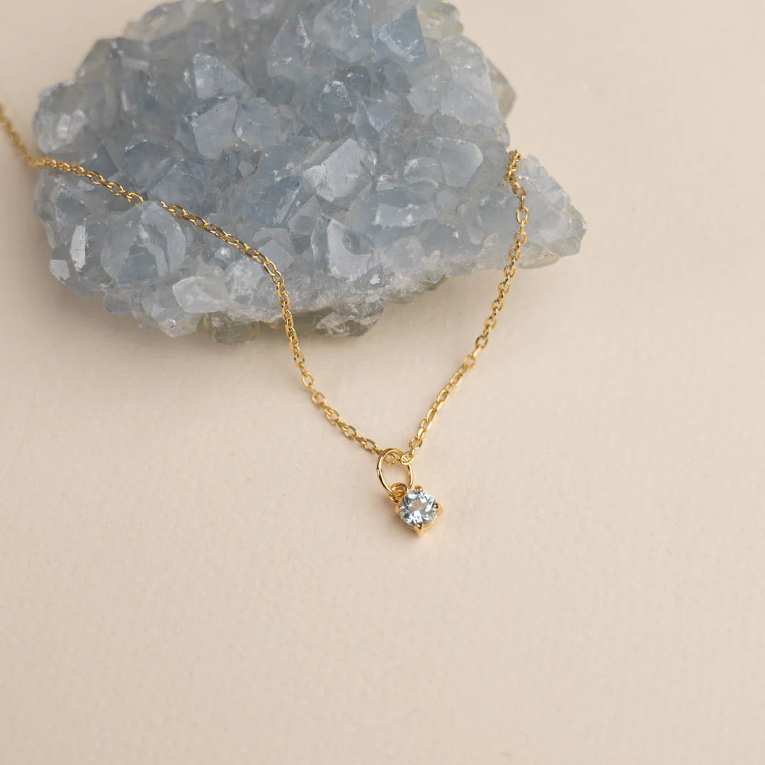 GEMMA BLUE TOPAZ GOLDEN PENDANT - Image 4