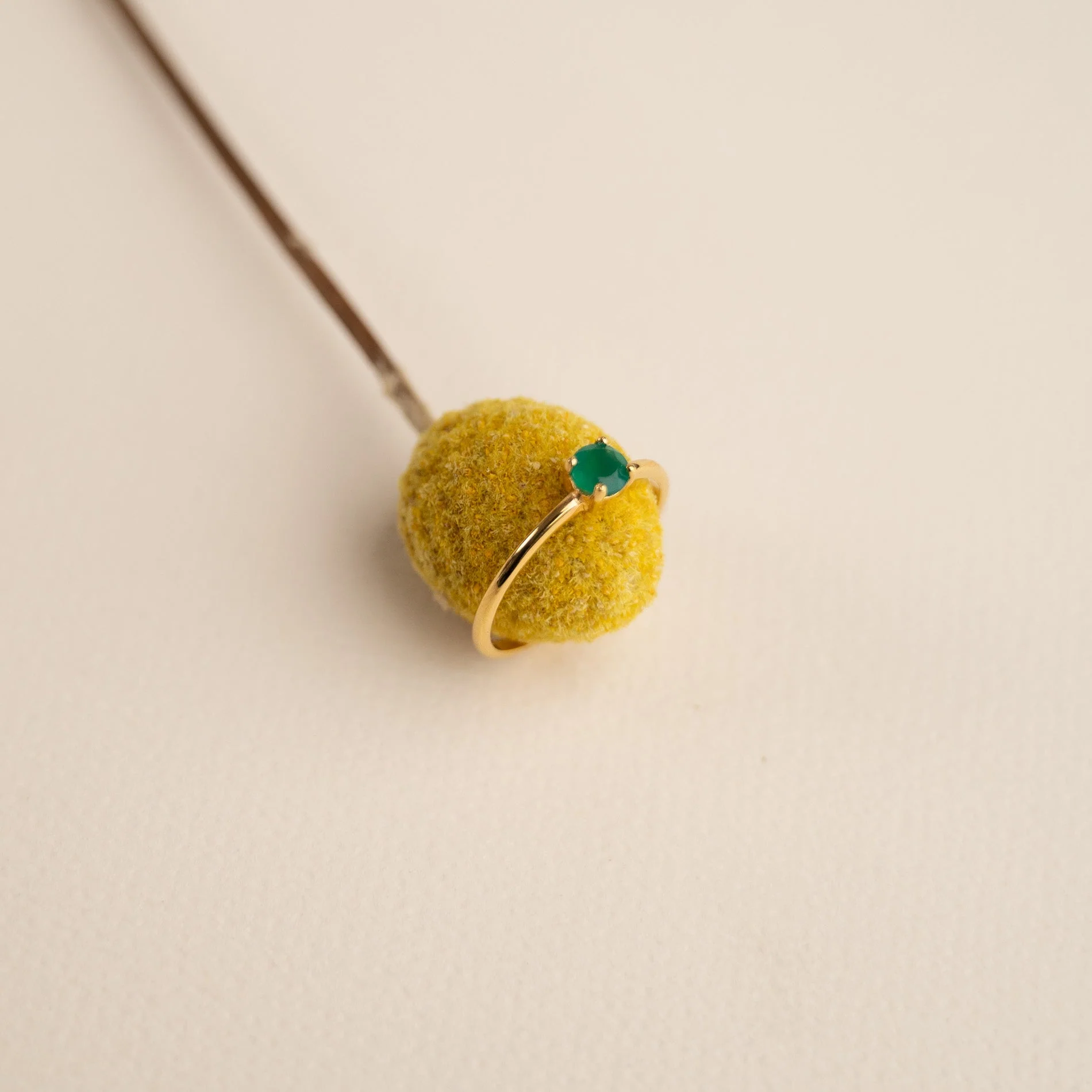 GEMMA GREEN AGATE GOLDEN RING - Image 7