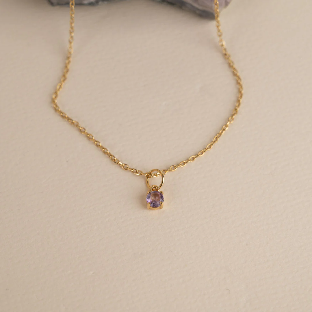 GEMMA PURPLE AMETHYST GOLDEN PENDANT - Image 7