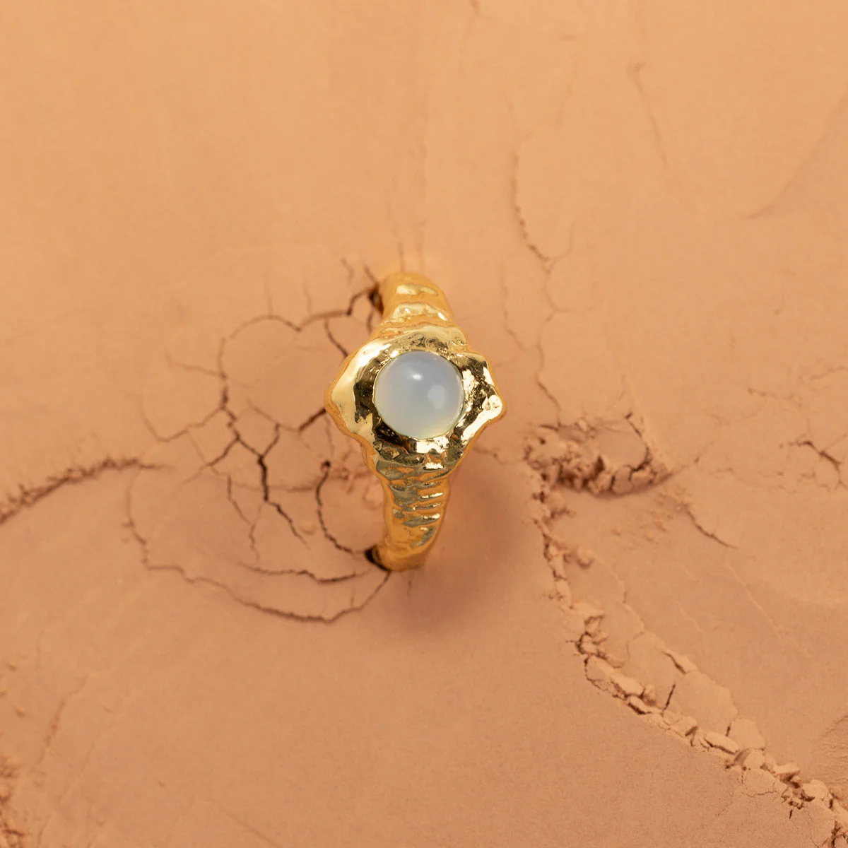 GIGI AQUA CHALCEDONY GOLDEN RING - Image 3