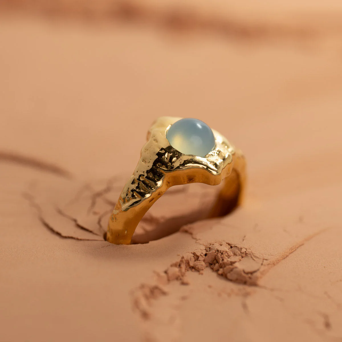 GIGI AQUA CHALCEDONY GOLDEN RING - Image 4