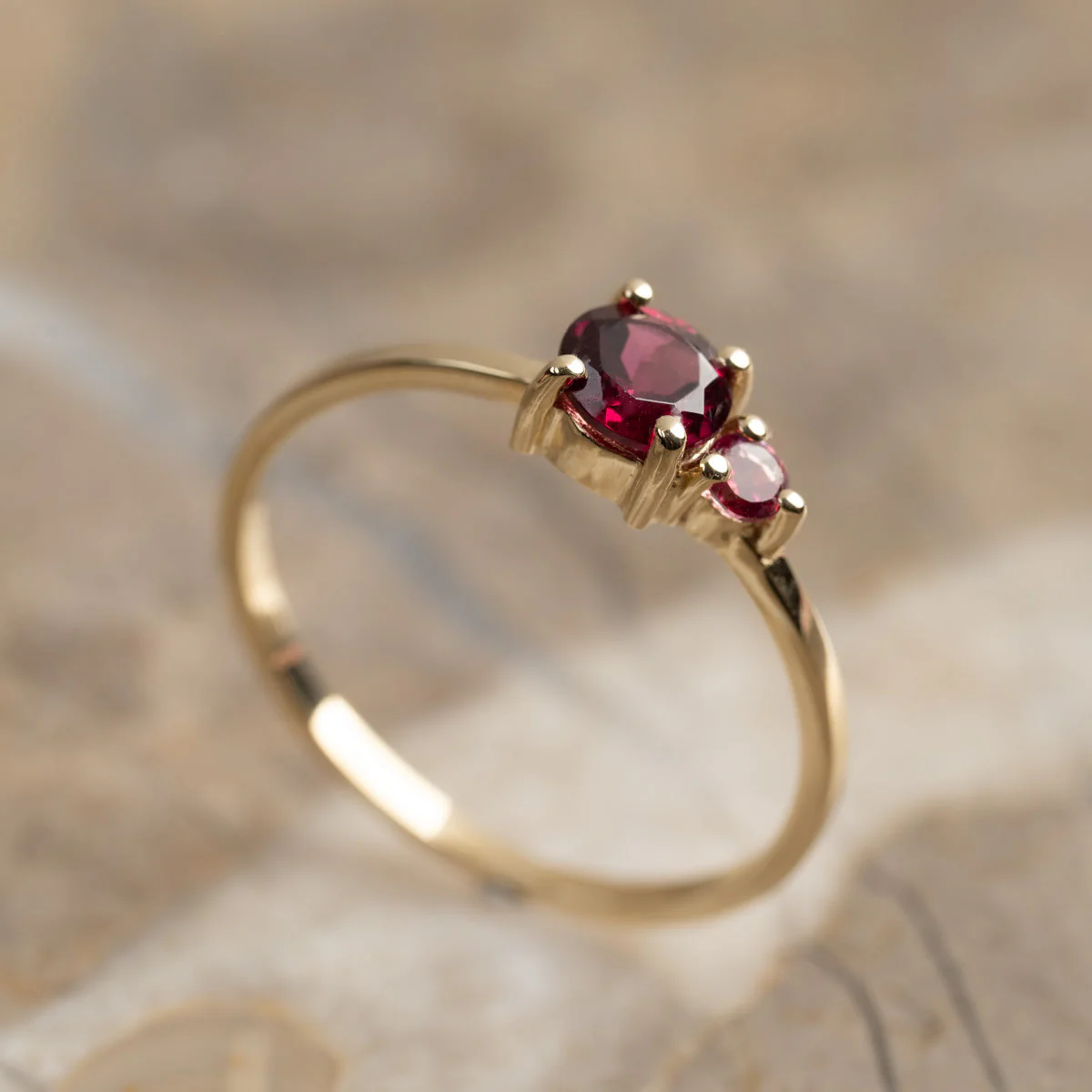 GLADIS PINK RHODOLITE SOLID GOLD RING - Image 11