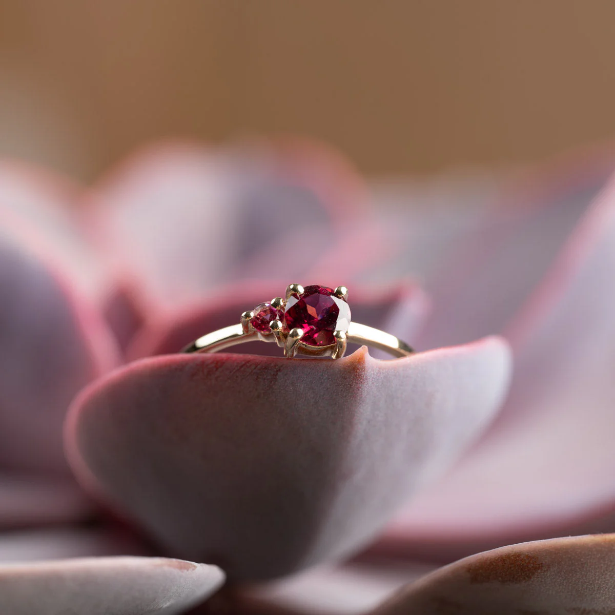 GLADIS PINK RHODOLITE SOLID GOLD RING - Image 5