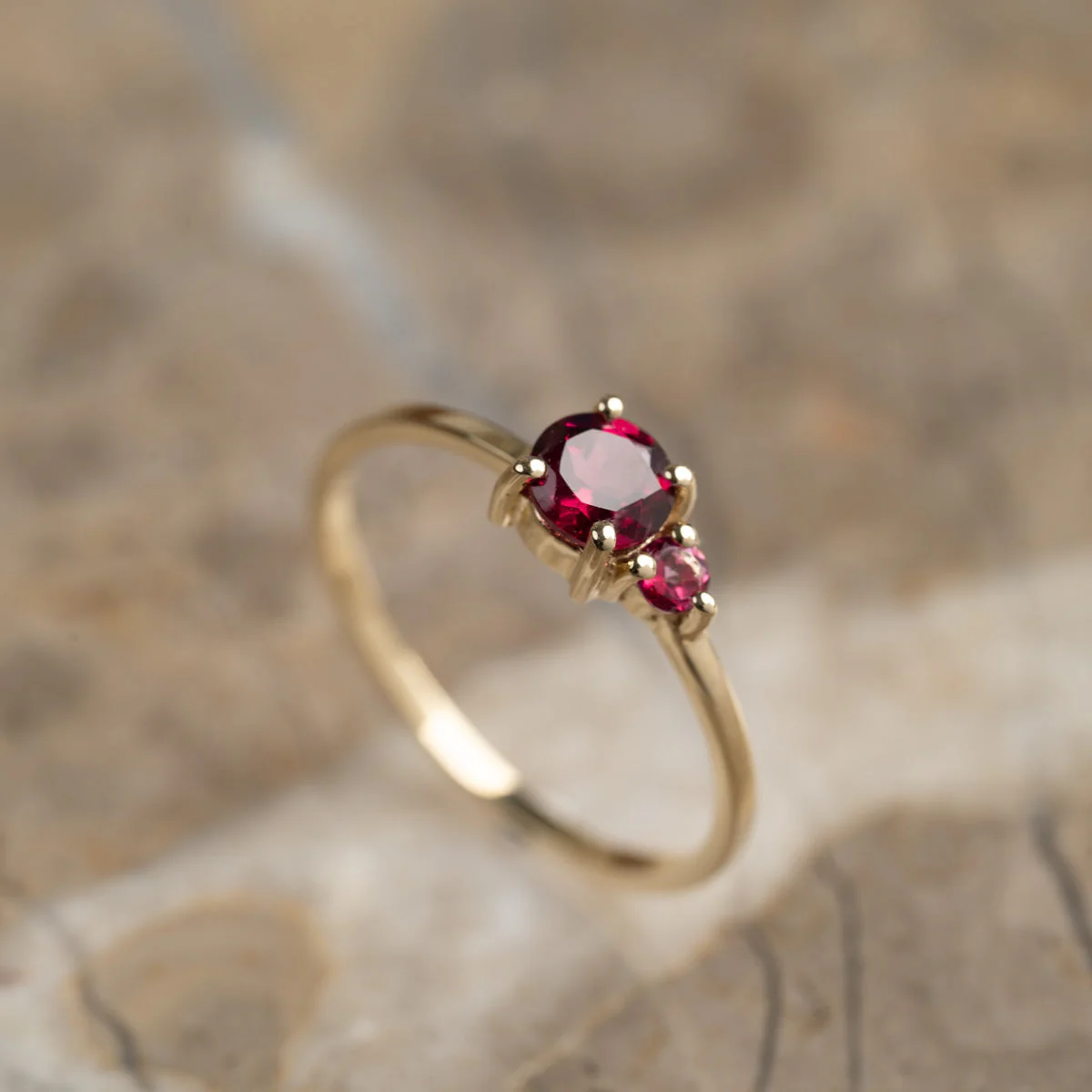 GLADIS PINK RHODOLITE SOLID GOLD RING - Image 9